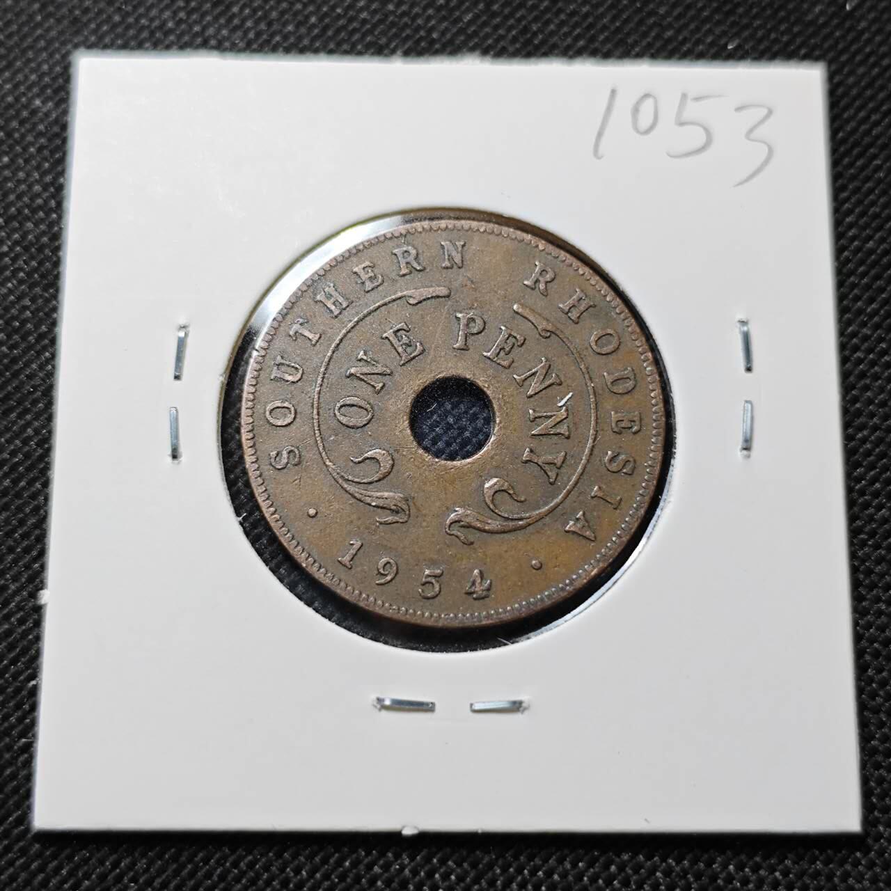 KK钱币收藏小铺  第410期 2月预留时间 周末发货  罗得西亚1便士铜币