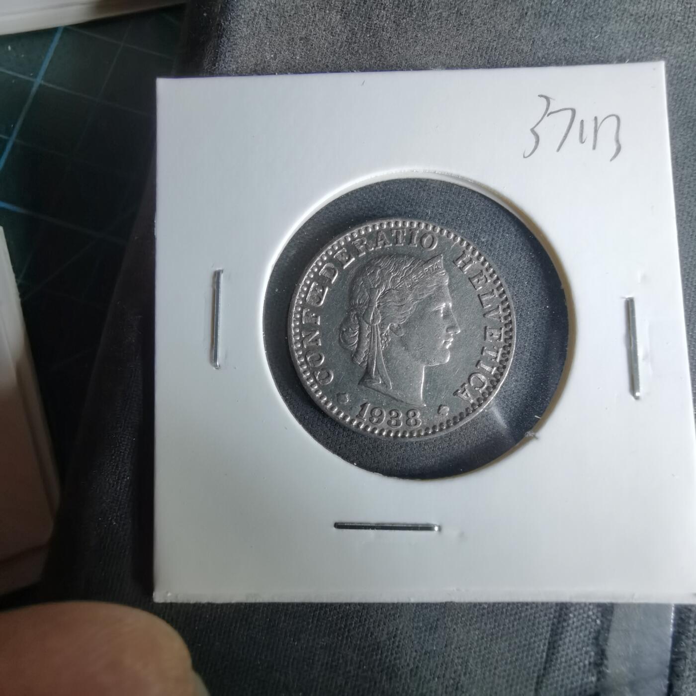 沼泽如烟--第1037场 瑞士1938年20生丁