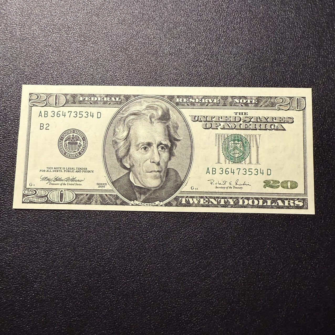 第16期 美国1996年 20元 全新unc