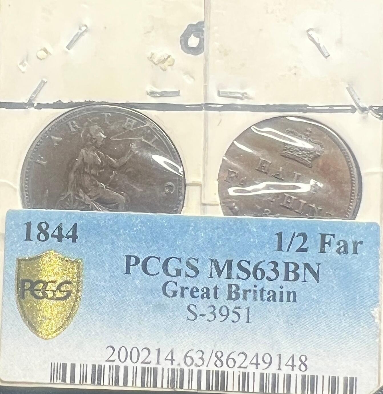 英国维多利亚时期法新铜币 1/4-1 法新 最小面值外国古钱币