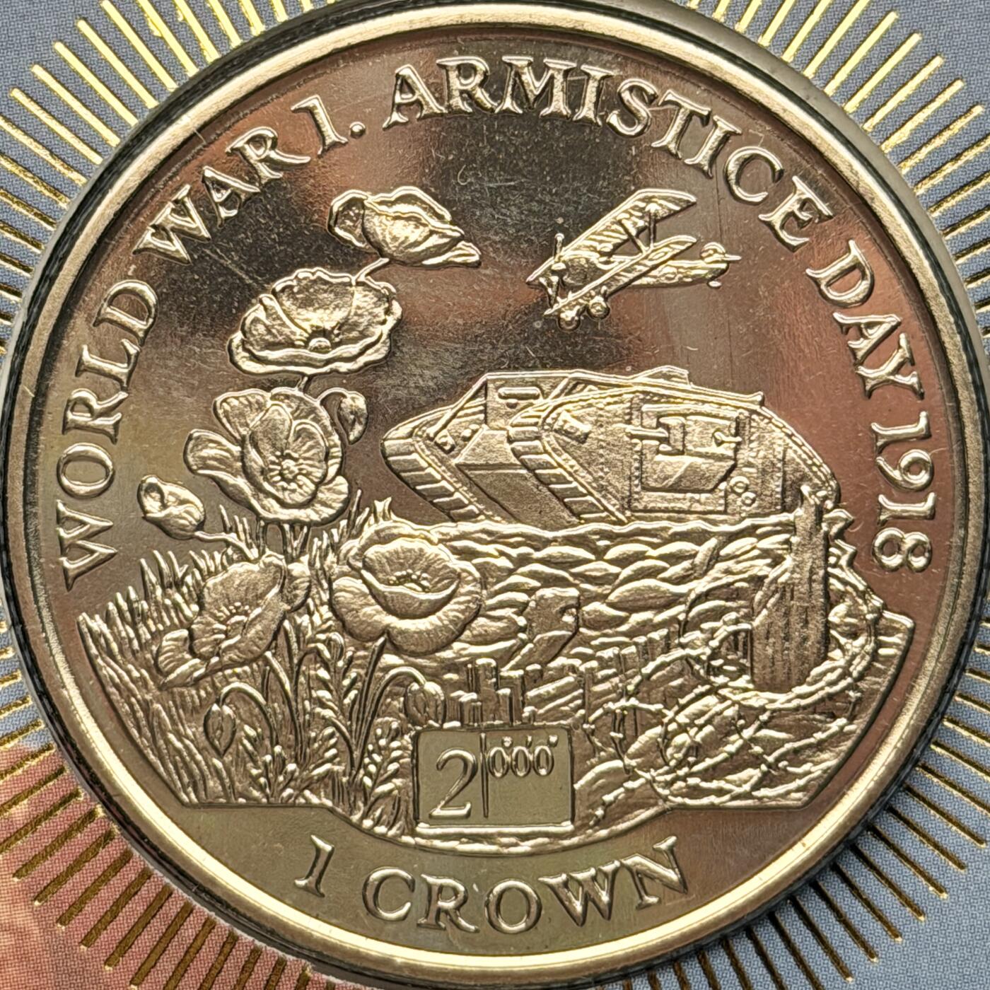 ＜星葵🌻钱币社＞第72期·东奔西走的硬币·3月31日发货 〈邮币封〉马恩岛1999年千禧年·一战停战日80周年1克朗纪念币