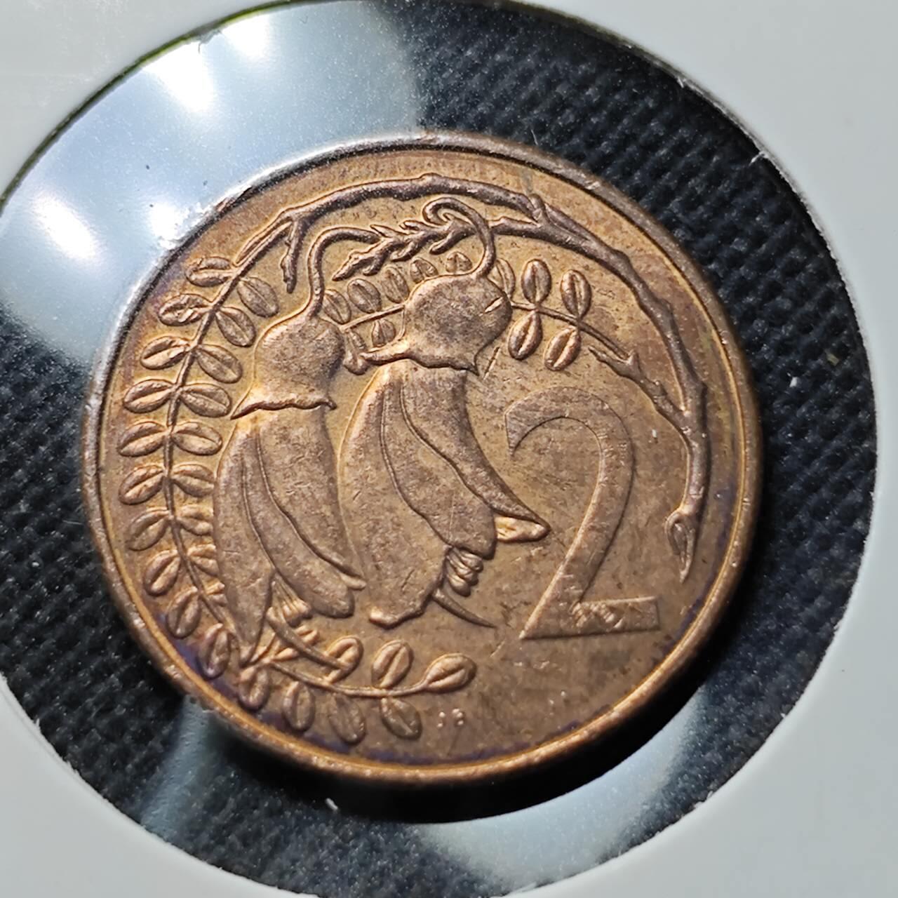 KK钱币收藏小铺  第410期 2月预留时间 周末发货  1984新西兰2分 浅雕版 加拿大代铸