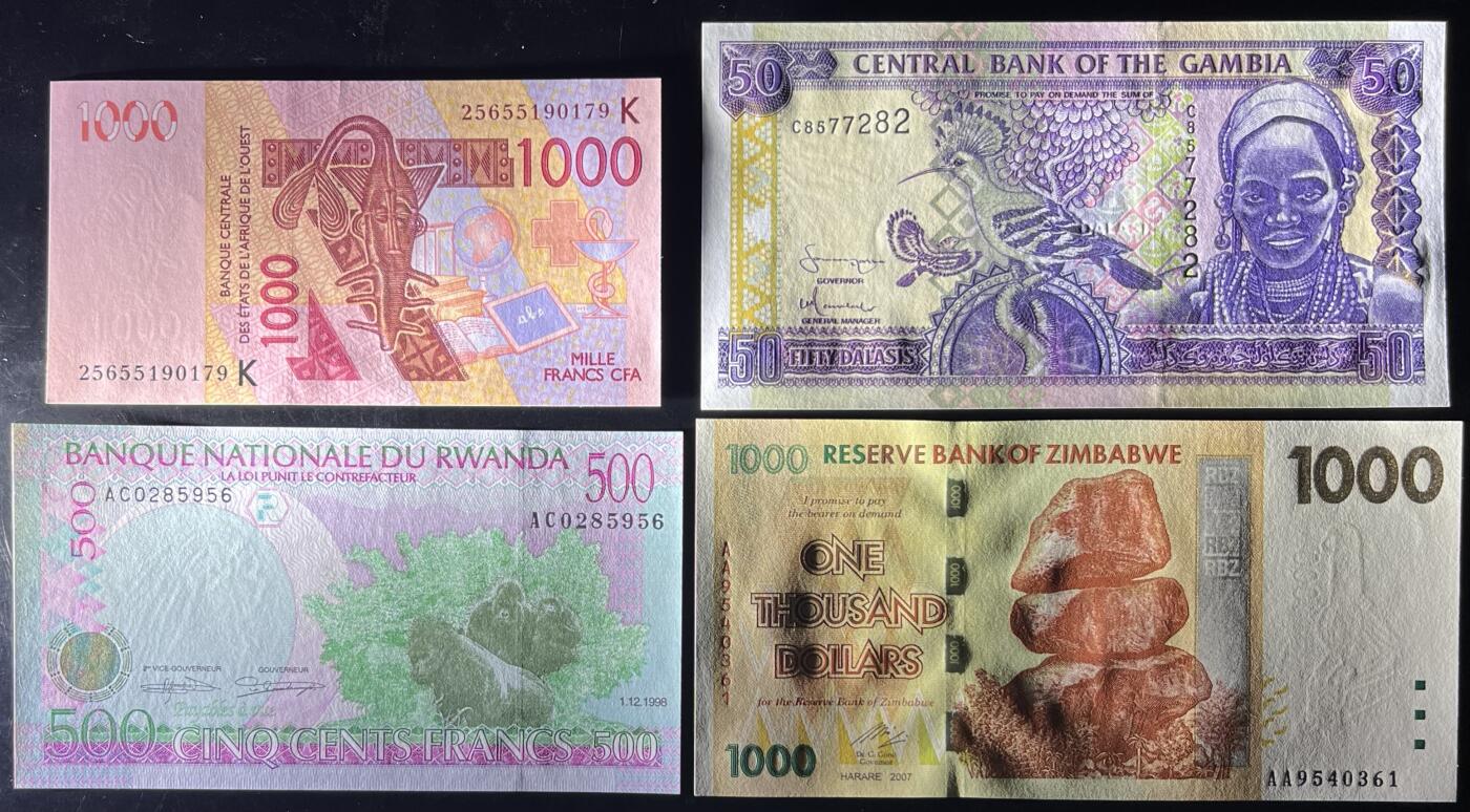 小福收藏拍卖第203期 裸钞场 本期有多张豹子号靓号 仅发行1000枚亚克力砖封蒙古20000图格里克帝国800周年纪念钞 瑞士200法郎 百慕大样钞洋葱冠全套 巴林首版大全套 卡塔尔四张套 越南 保加利亚 马其顿等多国精美纸币