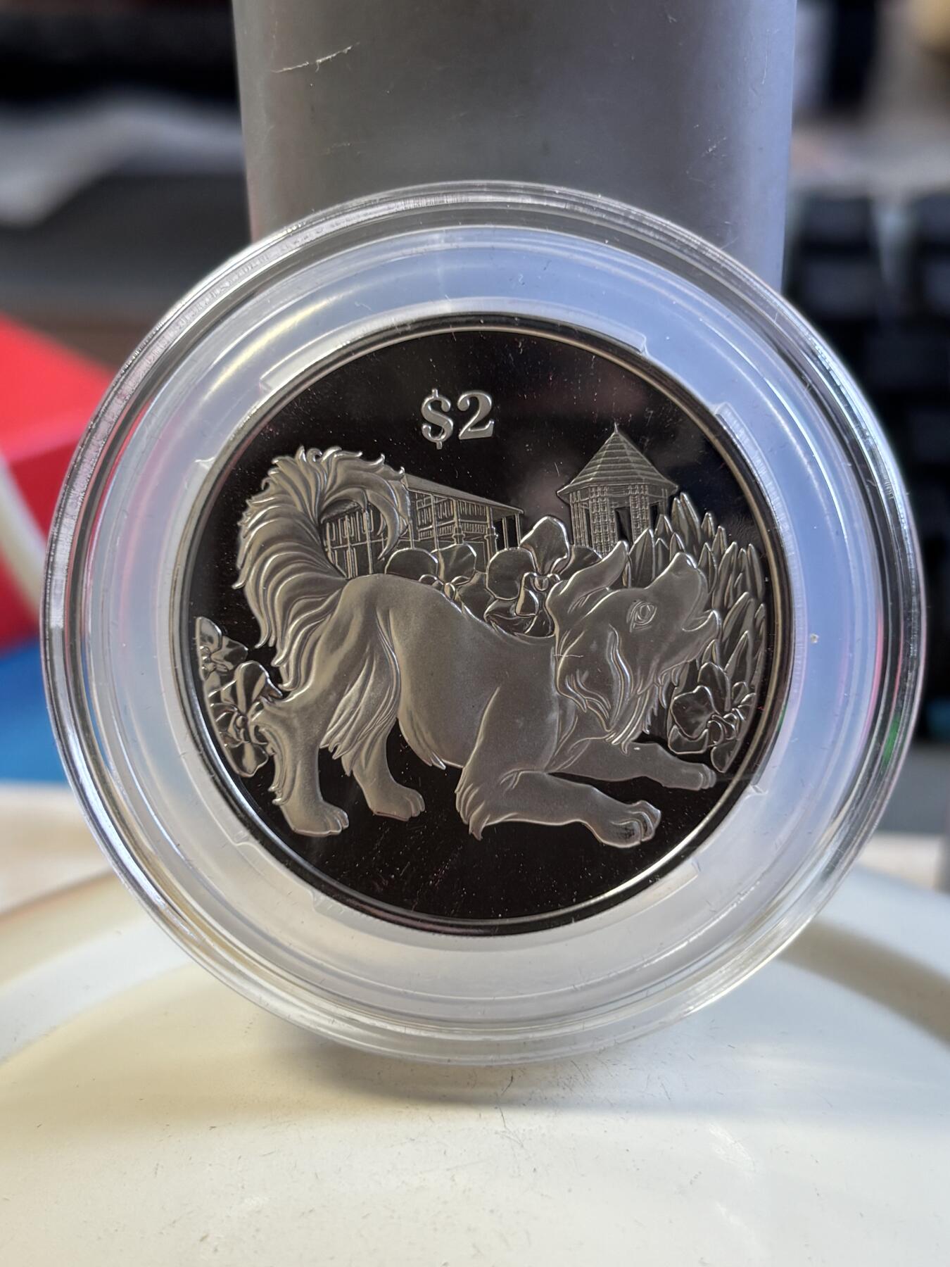 第194期拍卖 新加坡2018年十二生肖狗年铜镍纪念币带盒证书