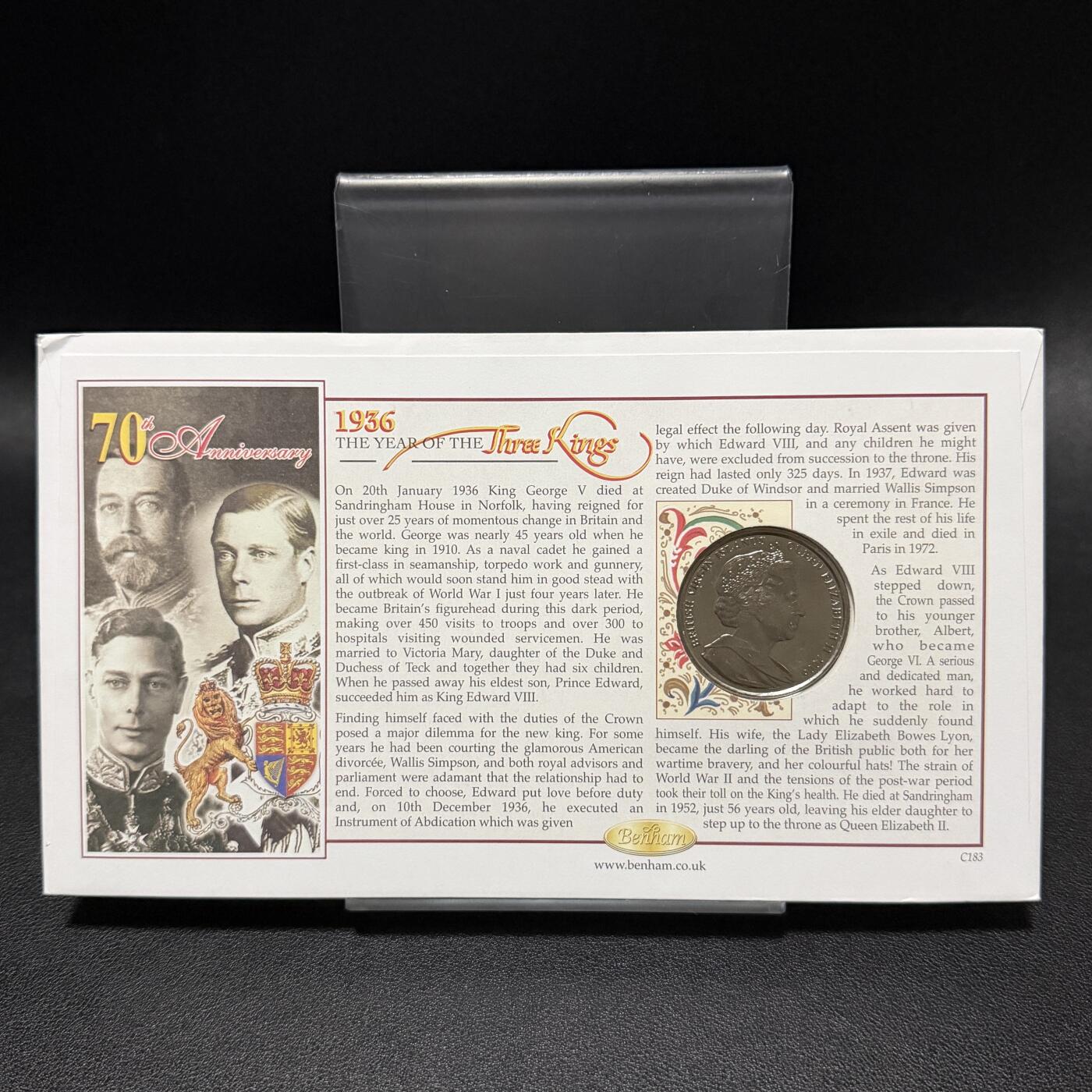 ＜星葵🌻钱币社＞第72期·东奔西走的硬币·3月31日发货 〈邮币封〉维尔京群岛2006年英国国王和王后·爱德华八世1元克朗型纪念币