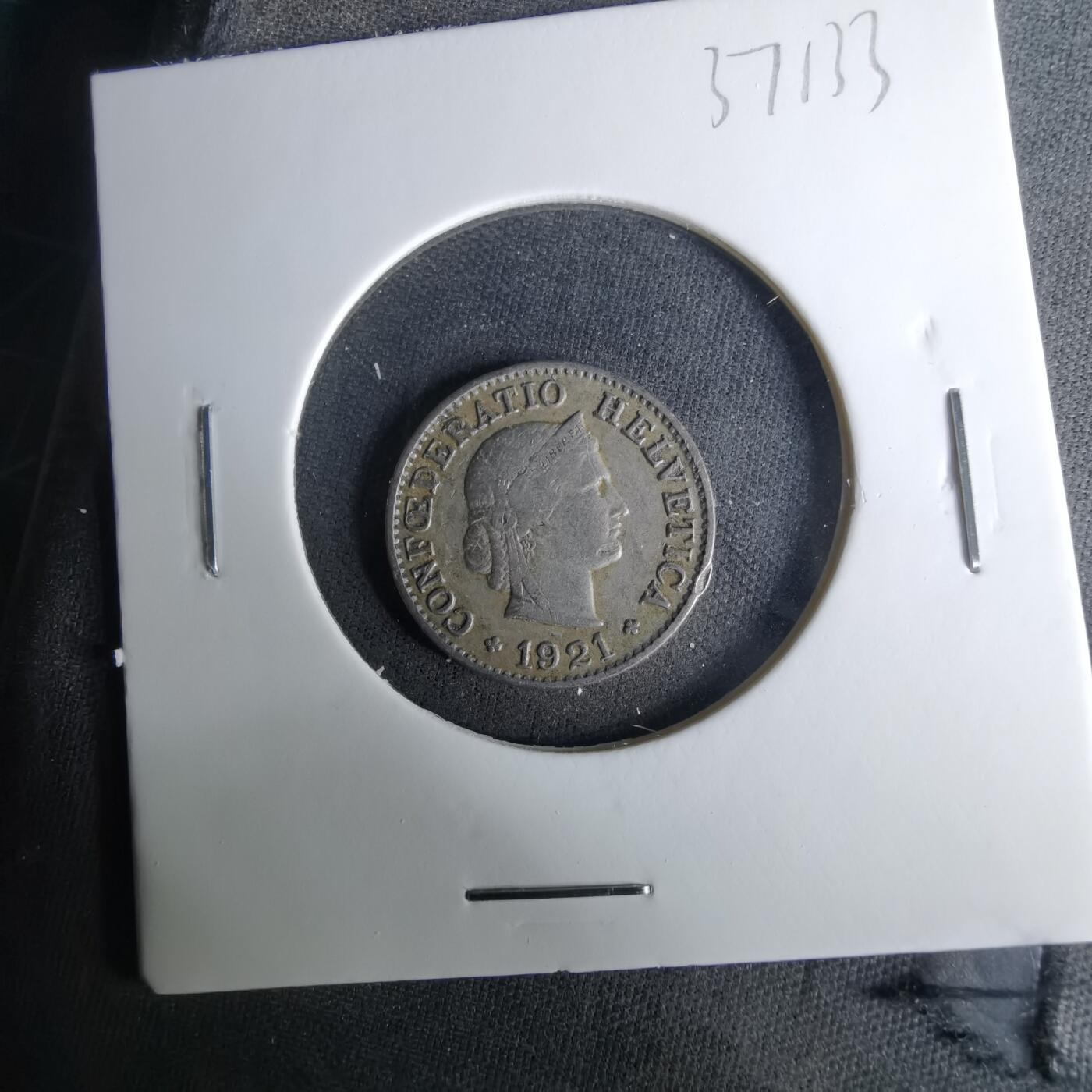 沼泽如烟--第1037场 瑞士1921年5生丁