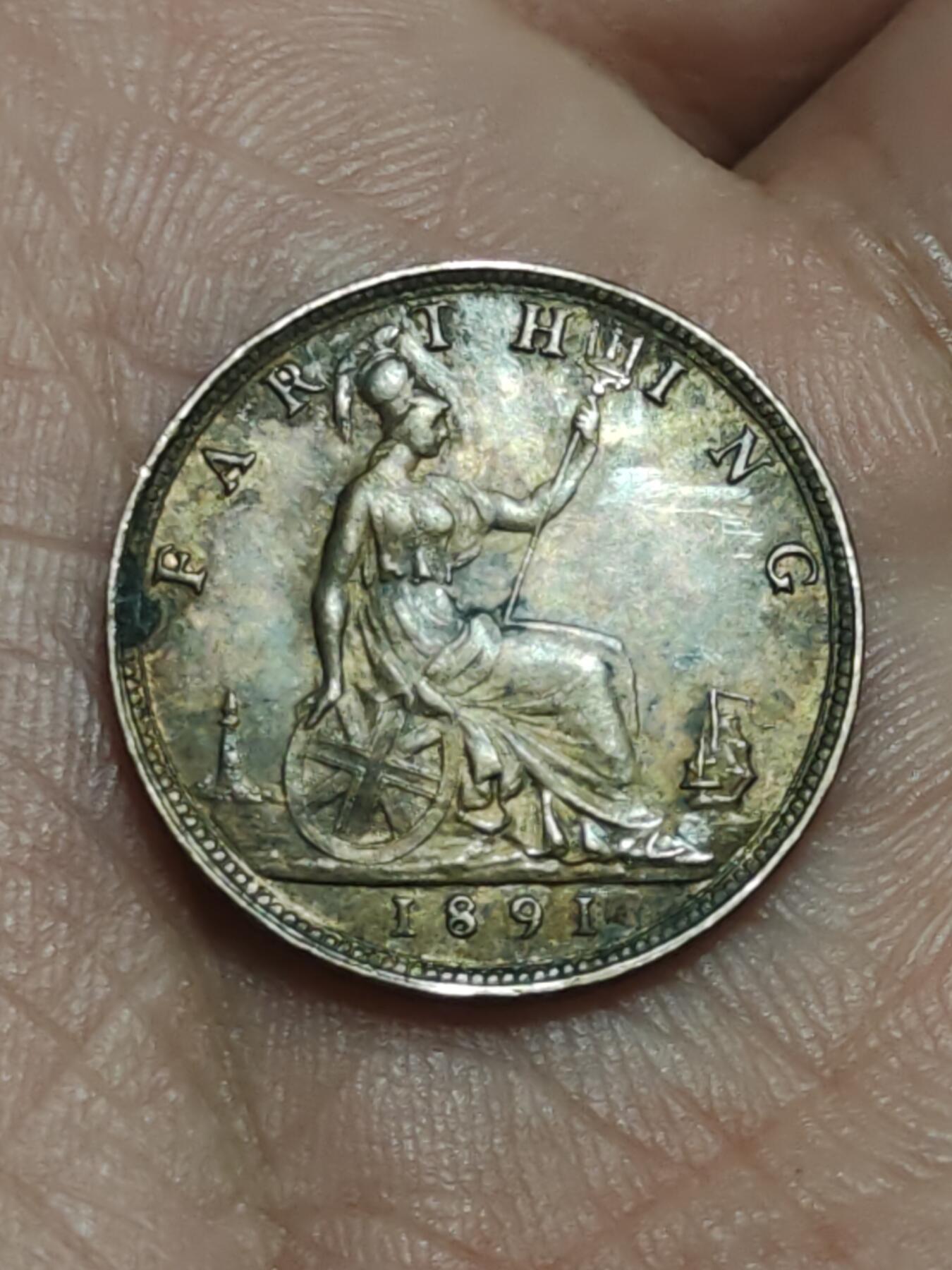 2026年第三十八场(总第二百零七场）外国好品散币场(免佣金) 英国🇬🇧1891年1法新(维多利亚女王中年桂冠第三版)