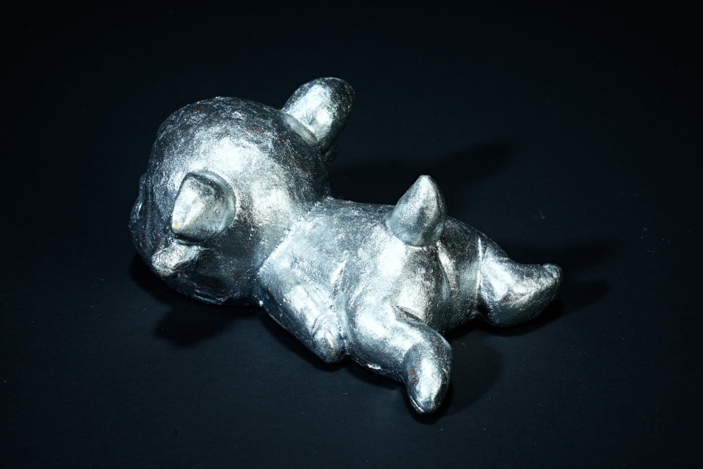 上海都达杂项专场六十九【全场包邮】 紫砂描银小萌鹿茶宠摆件94-62