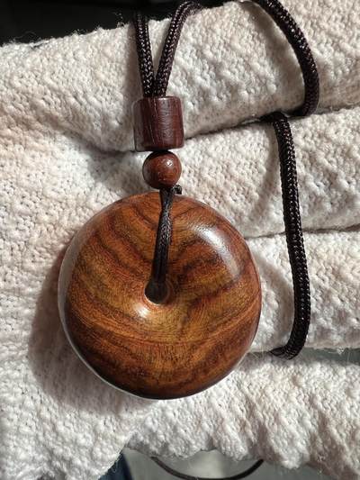 零元拍：虎皮纹海南黄花梨平安扣：32/12MM - 零元拍：虎皮纹海南黄花梨平安扣：32/12MM