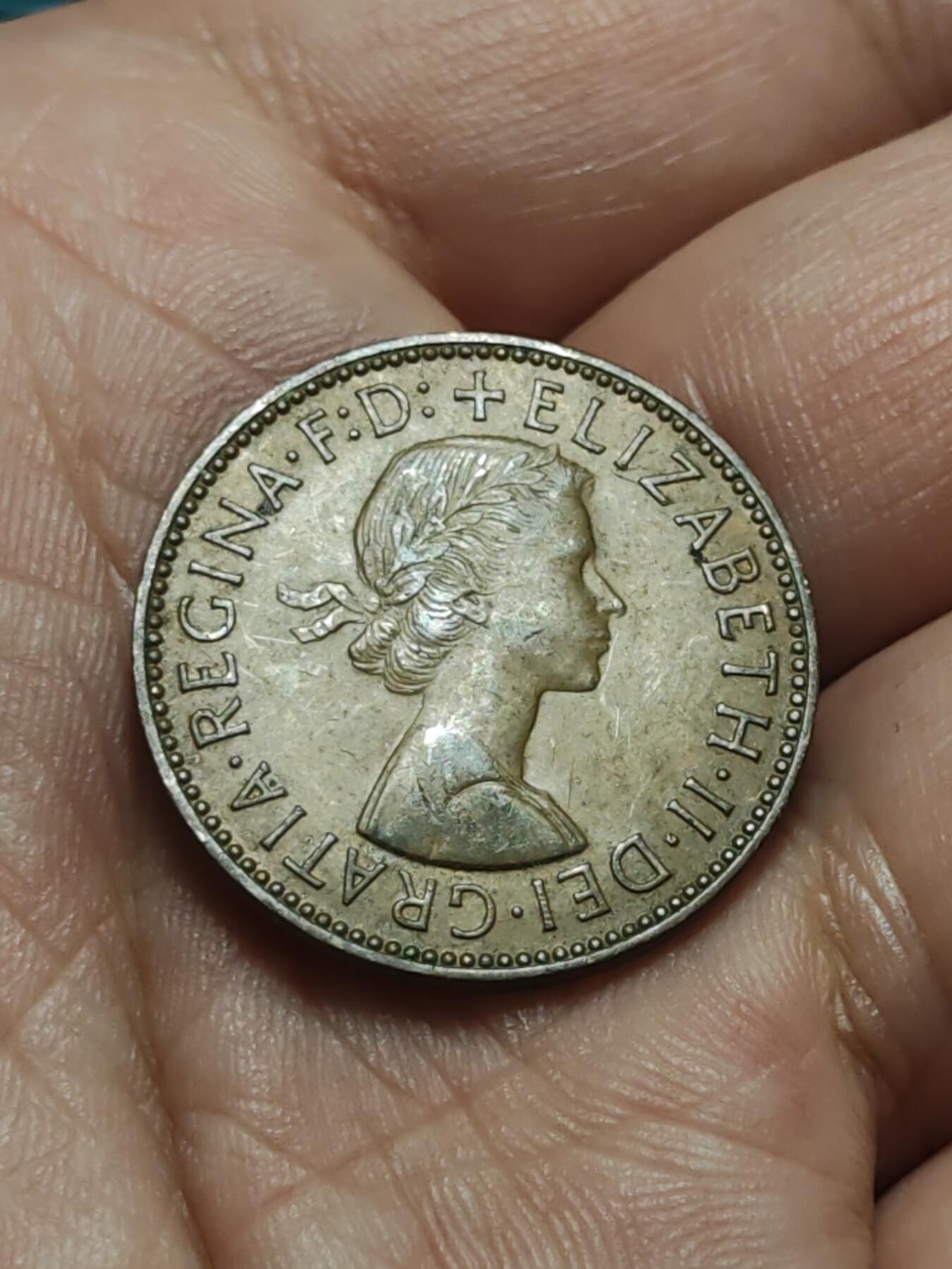 2026年第三十八场(总第二百零七场）外国好品散币场(免佣金) 英国🇬🇧1960年半便士(伊丽莎白二世青年桂冠第二版)