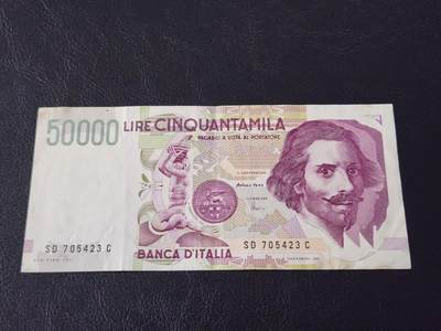3月28号晚上8点 外国纸币自动截拍第47场 - 意大利50000极美品