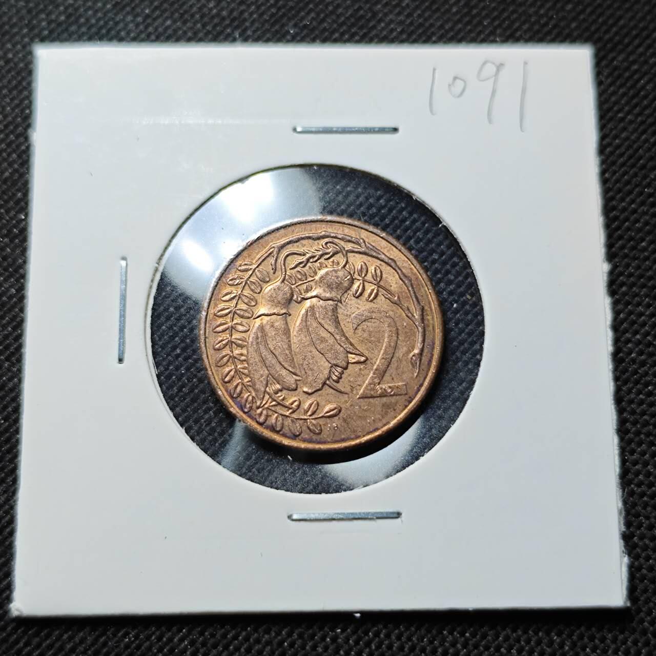 KK钱币收藏小铺  第410期 2月预留时间 周末发货  1984新西兰2分 浅雕版 加拿大代铸