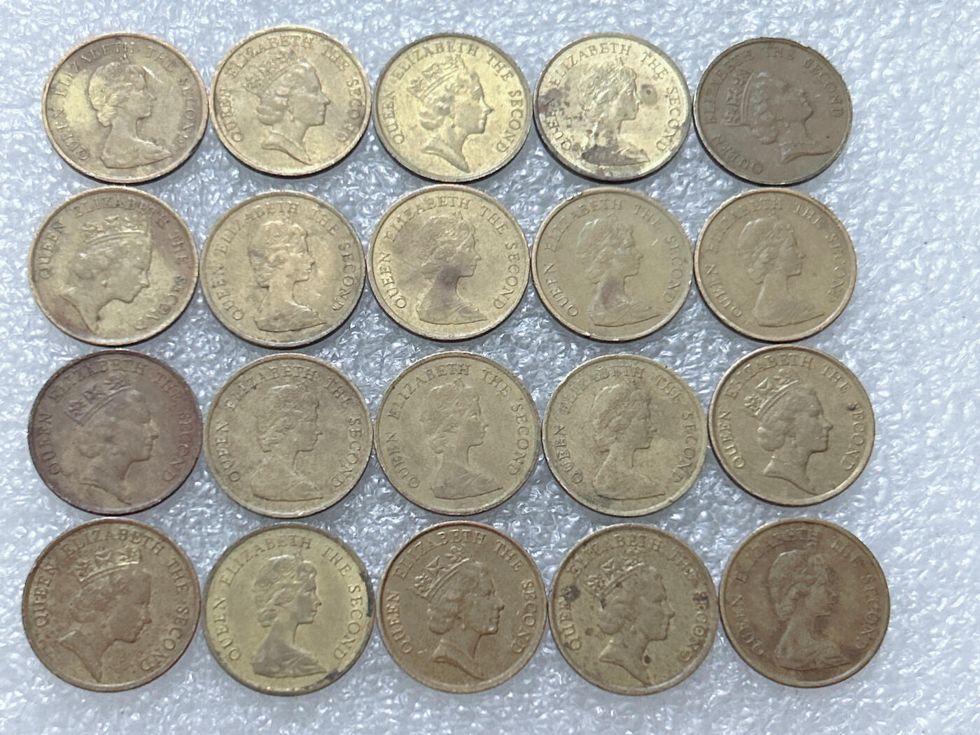 第一海外回流一元起拍收藏 散集专场  第308期 香港1毫硬币一毫 英国女王花冠版 20枚