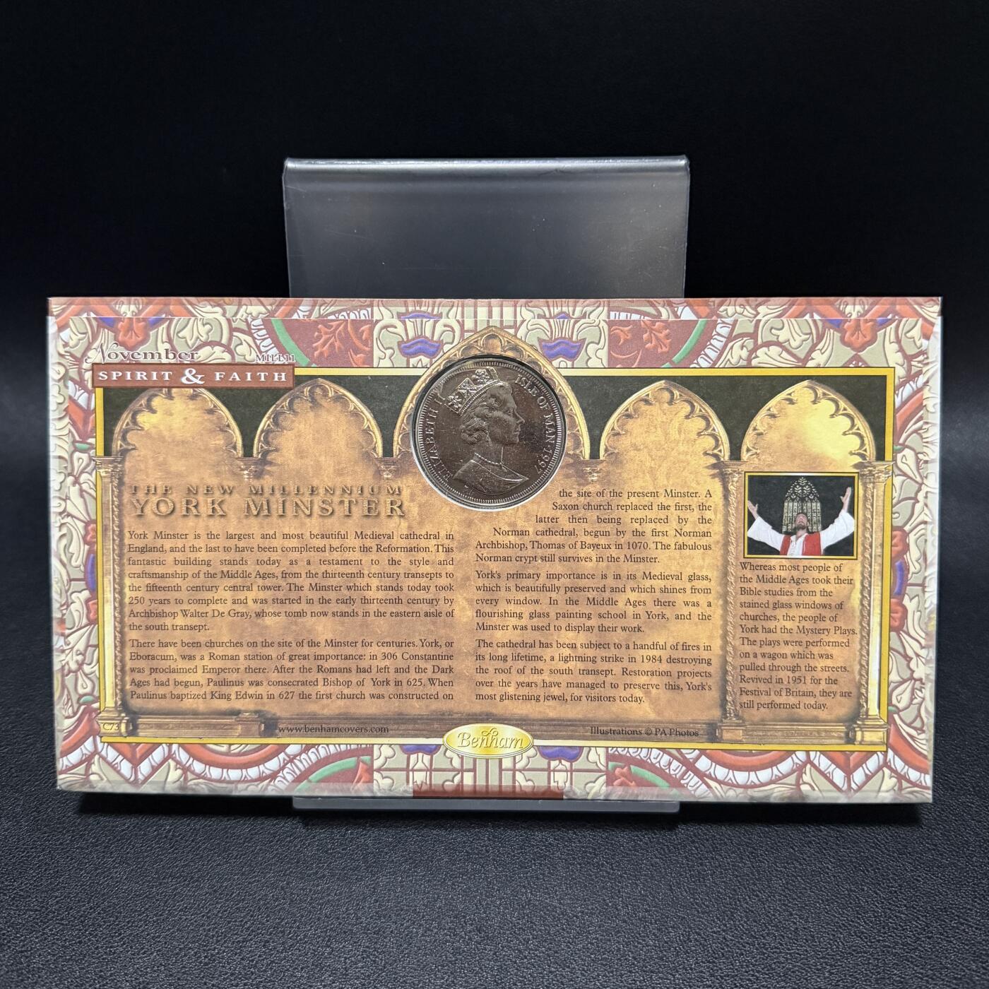 ＜星葵🌻钱币社＞第72期·东奔西走的硬币·3月31日发货 〈邮币封〉马恩岛1997年千禧年·基督诞生1克朗纪念币