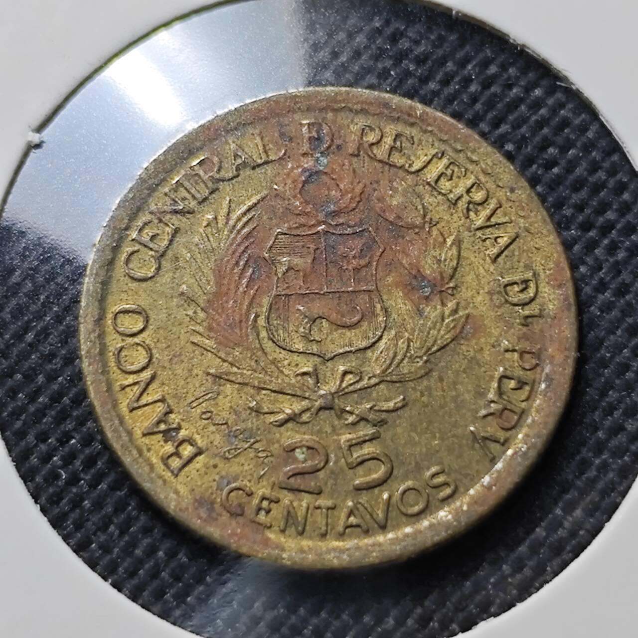 KK钱币收藏小铺  第410期 2月预留时间 周末发货  秘鲁25分纪念币