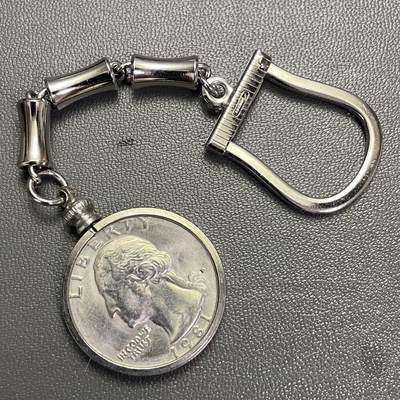 回流0328 - 内嵌美国1981年25美分的钥匙链 可拆卸 无损硬币