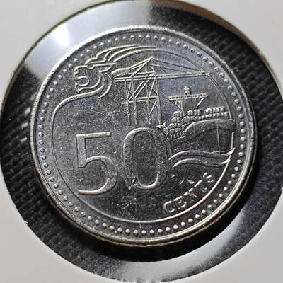 KK钱币收藏小铺  第410期 2月预留时间 周末发货 - 新加坡50分 