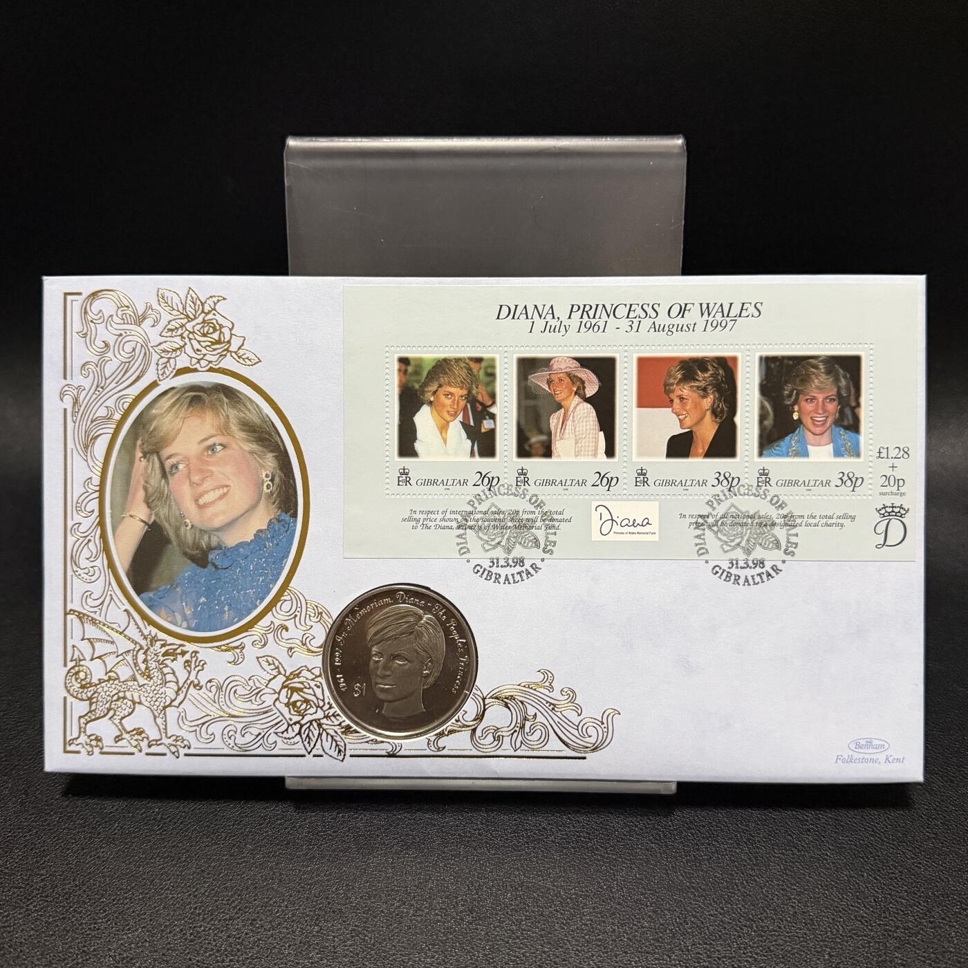 ＜星葵🌻钱币社＞第72期·东奔西走的硬币·3月31日发货 〈邮币封〉塞拉利昂1998年人民的王妃·戴安娜1元克朗型纪念币