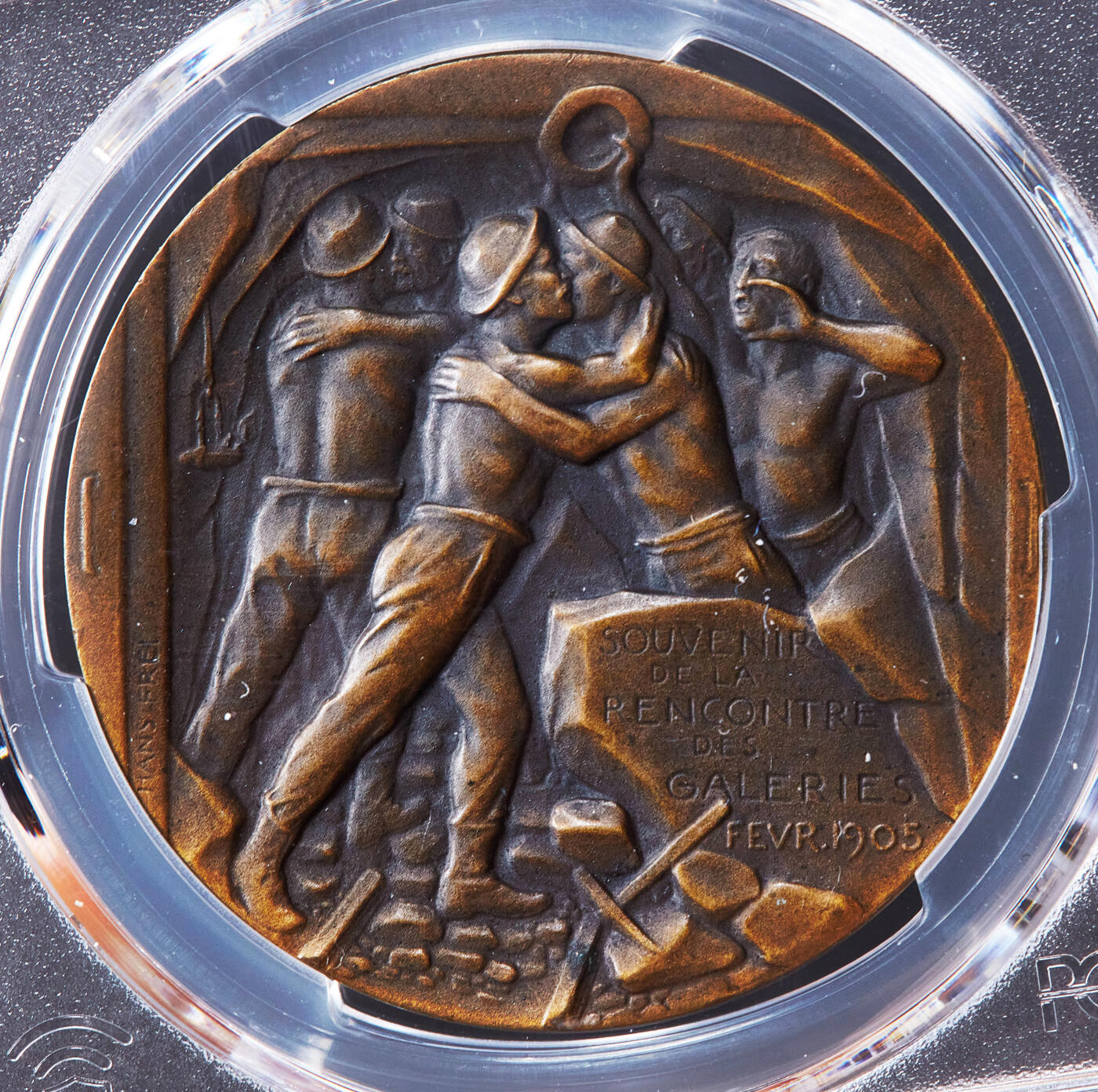 【俄甄集藏】2026年(050)04-01星期三 晚 19:30 全场包邮 瑞士1905年纪念伯尔尼—米兰铁路辛普朗隧道贯通铜章，PCGS SP64，稀有名誉品种，冠军分，巧克力包浆