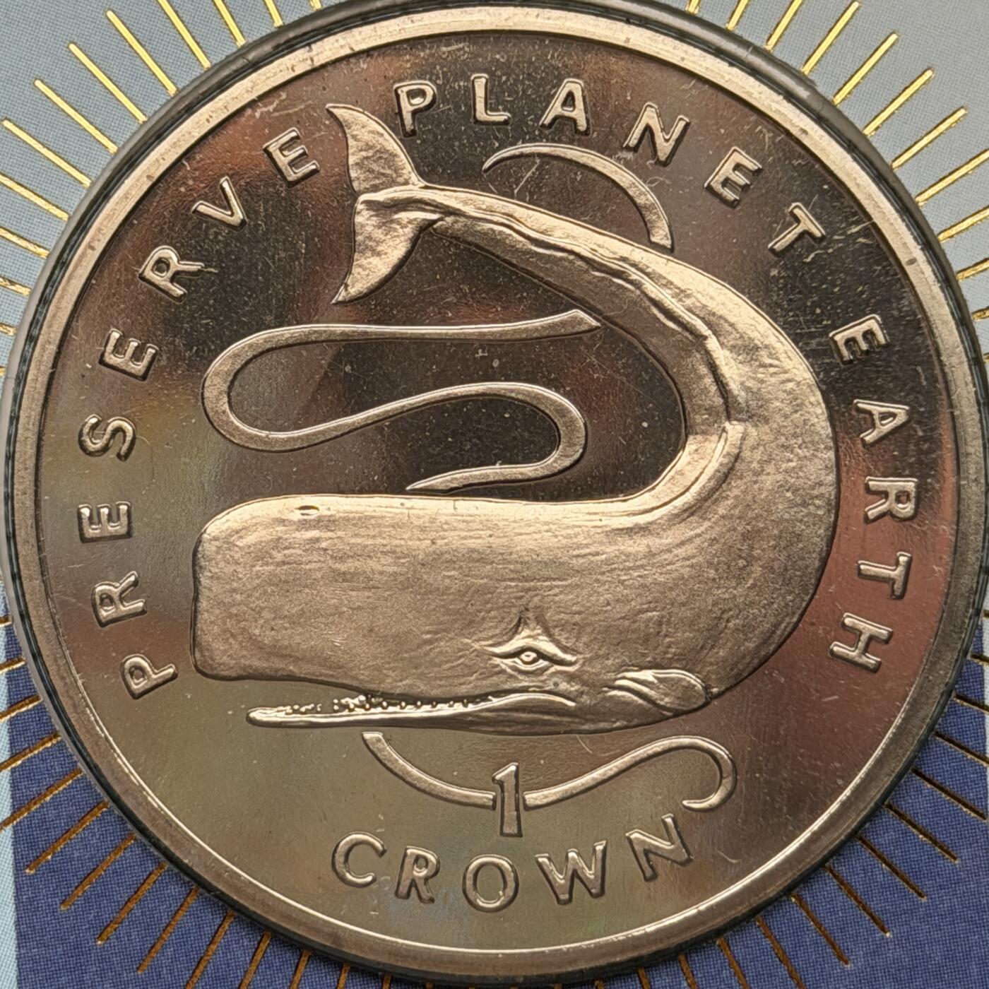 ＜星葵🌻钱币社＞第72期·东奔西走的硬币·3月31日发货 〈邮币封〉直布罗陀1995年保护地球·抹香鲸1克朗纪念币