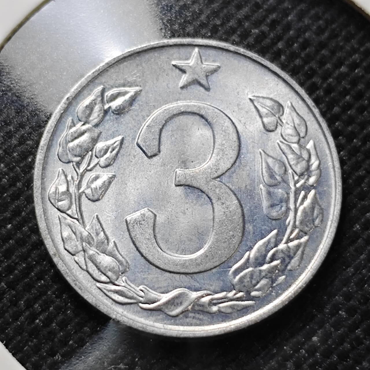 KK钱币收藏小铺  第410期 2月预留时间 周末发货  捷克斯洛伐克3赫勒 好品