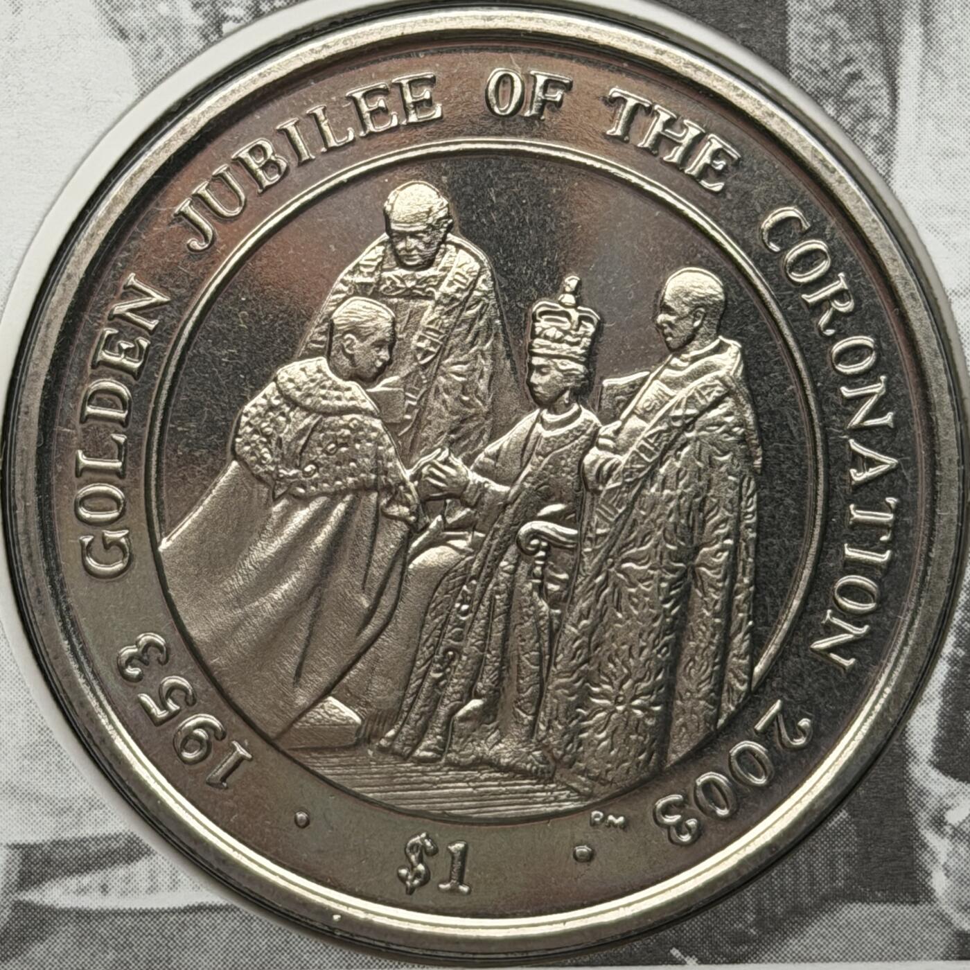 ＜星葵🌻钱币社＞第72期·东奔西走的硬币·3月31日发货 〈邮币封〉塞拉利昂2003年女王登基50周年1元克朗型纪念币