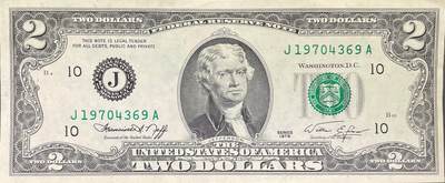 回流0328 - 美品 堪萨斯城联邦储备银行1976年2美元 纪念独立200周年