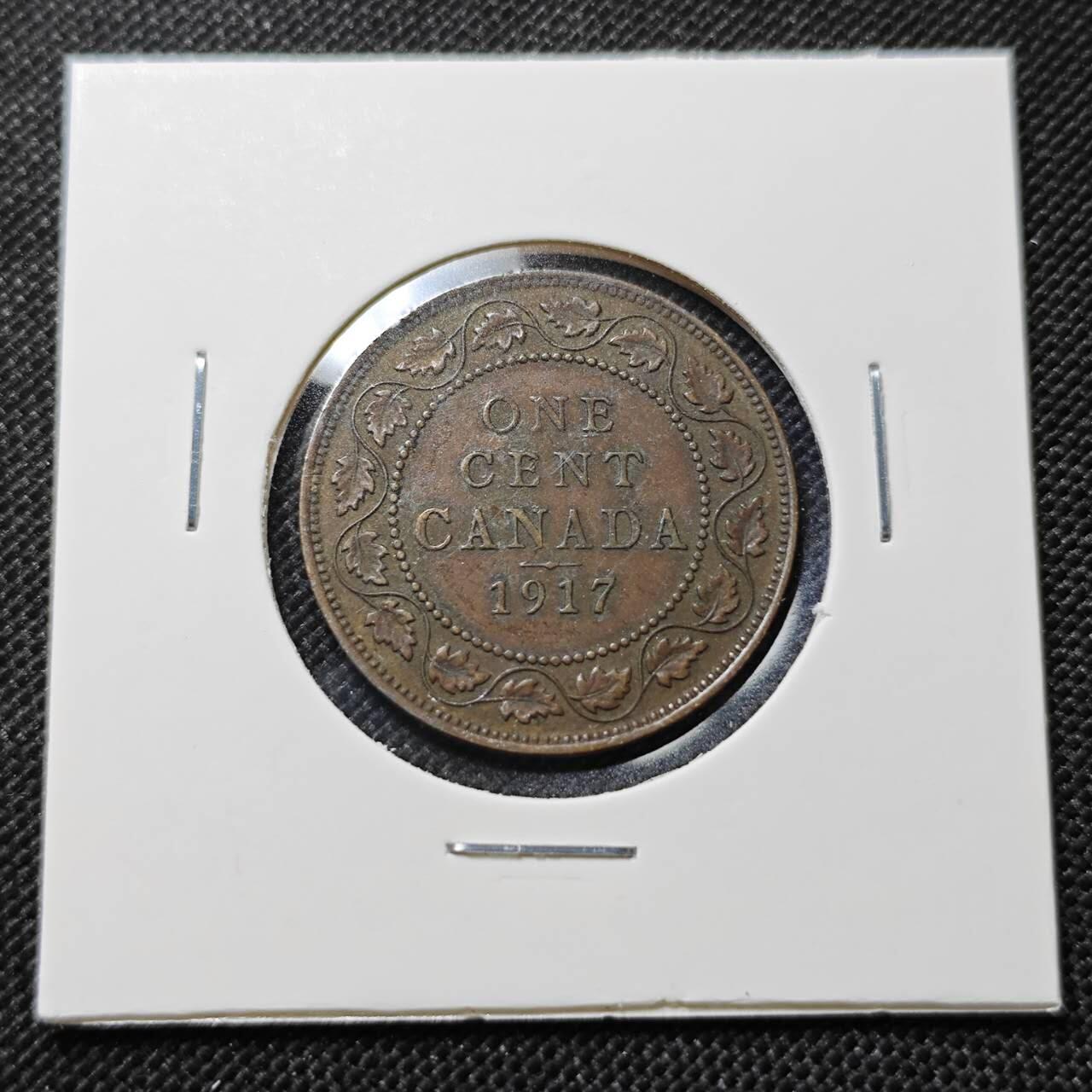 KK钱币收藏小铺  第410期 2月预留时间 周末发货  1917加拿大1分铜币