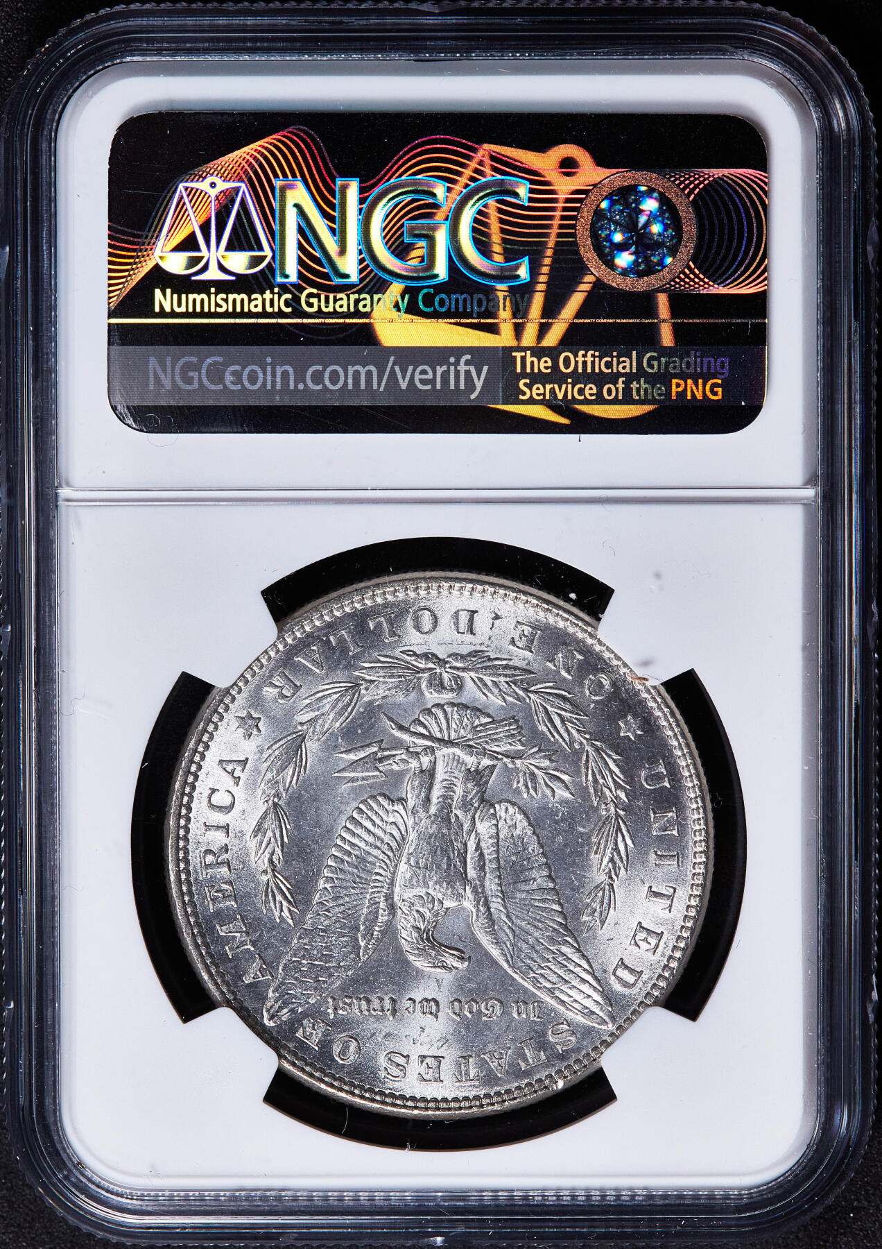 【俄甄集藏】2026年(050)04-01星期三 晚 19:30 全场包邮 美国1887年摩根1美元大银币，NGC MS63，转光品相