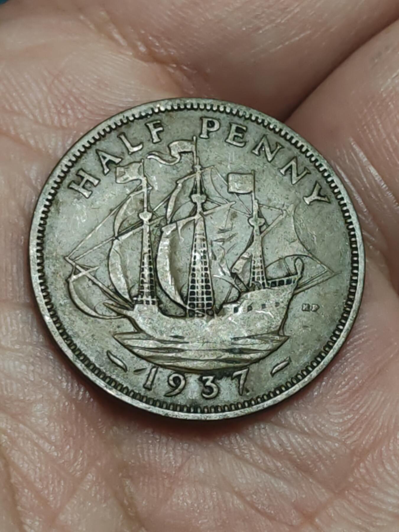 2026年第三十八场(总第二百零七场）外国好品散币场(免佣金) 英国🇬🇧1937年半便士(乔治六世加冕年，第一版首发年)