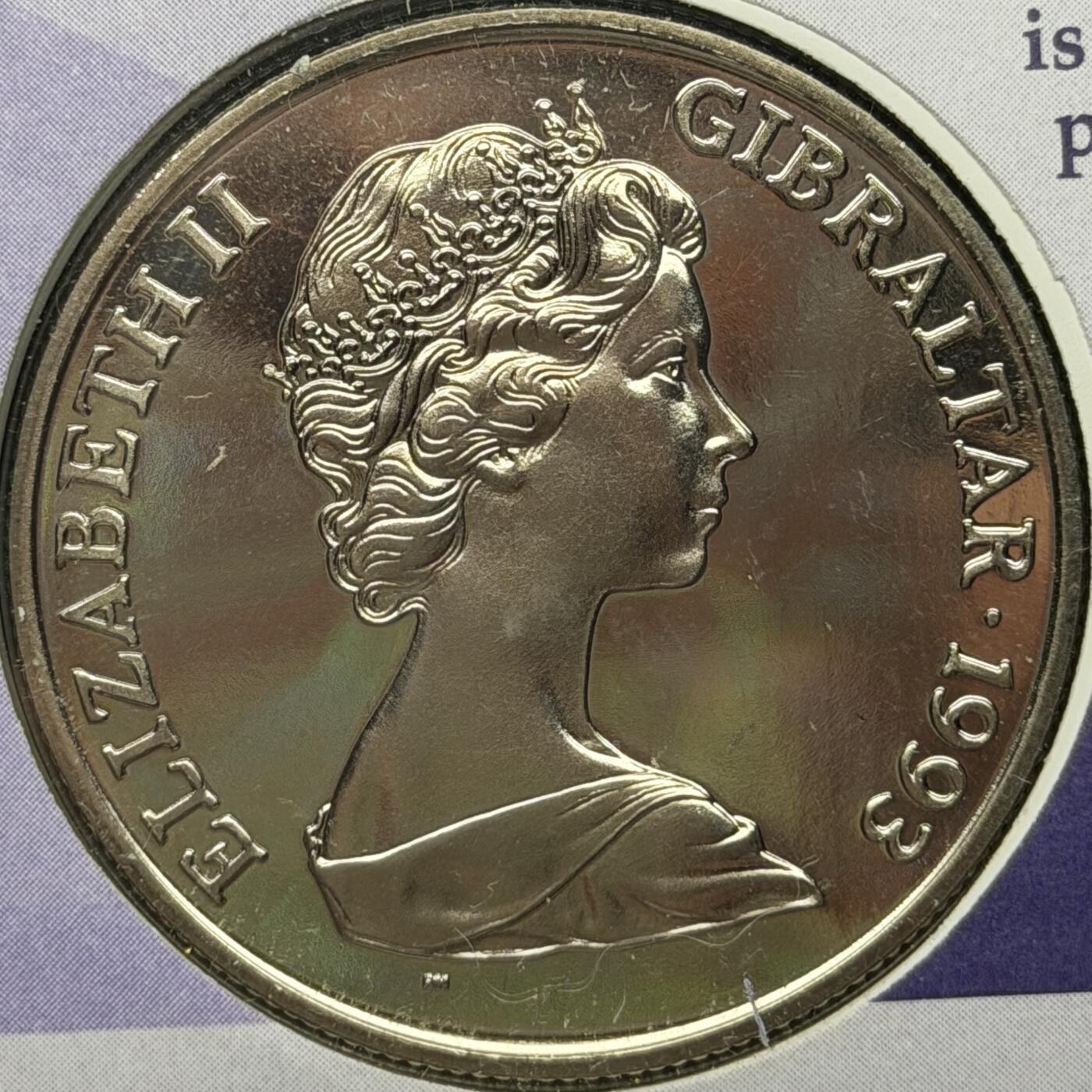 ＜星葵🌻钱币社＞第72期·东奔西走的硬币·3月31日发货 〈邮币封〉直布罗陀1993年克朗中的皇冠·乔治六世1克朗纪念币