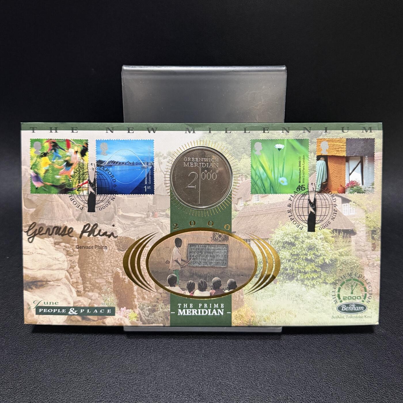 ＜星葵🌻钱币社＞第72期·东奔西走的硬币·3月31日发货 〈邮章封·签名版〉英国2000年千禧年·格林威治子午线纪念章