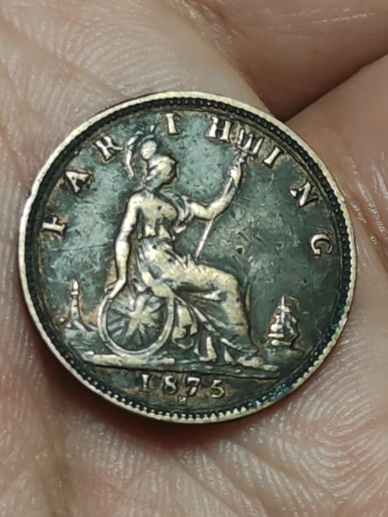 2026年第三十八场(总第二百零七场）外国好品散币场(免佣金) 英国🇬🇧1875年1法新(维多利亚女王中年桂冠第三版，H标，喜敦厂造)