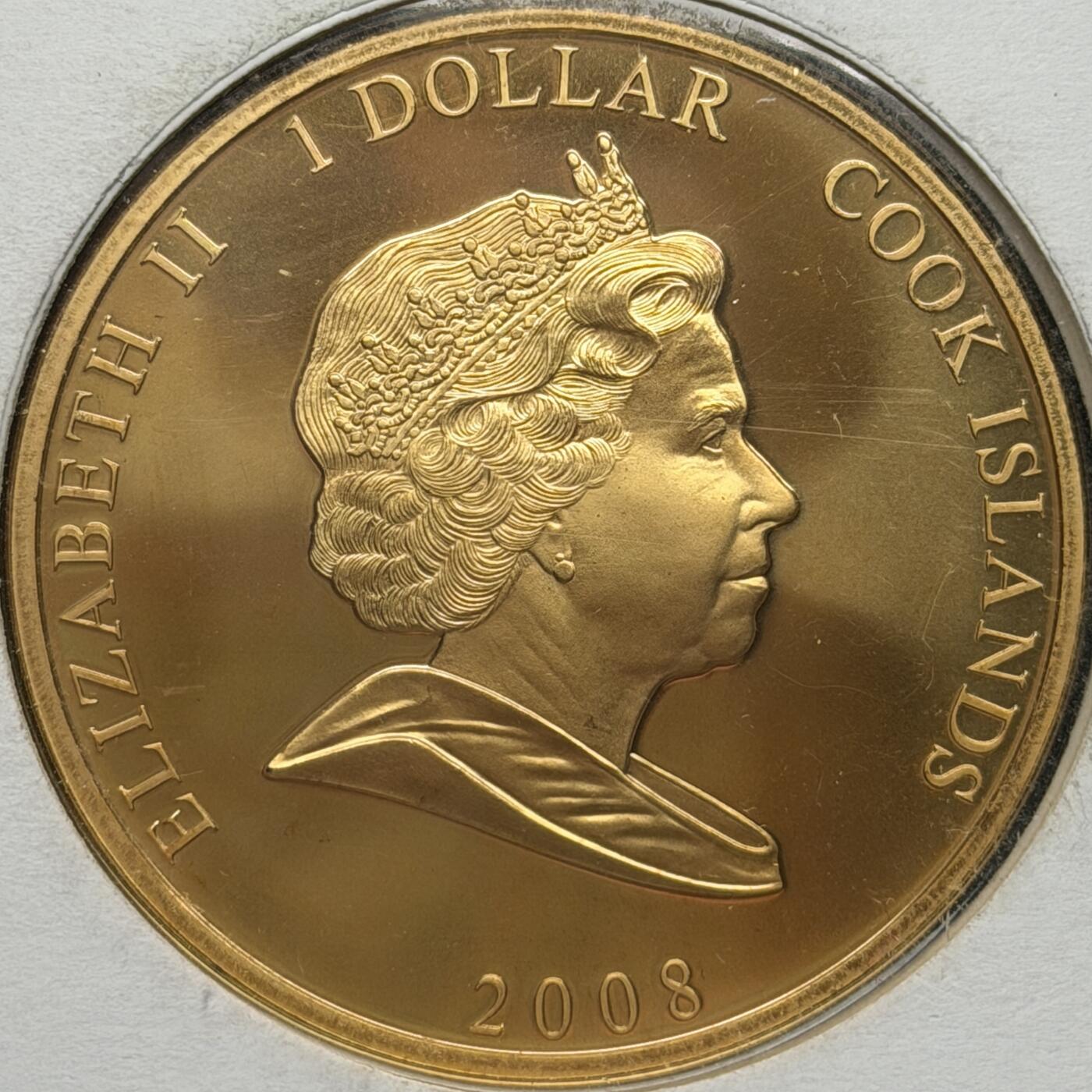 ＜星葵🌻钱币社＞第72期·东奔西走的硬币·3月31日发货 〈邮币封〉库克群岛2008年皇室家族史·亨利四世1元克朗型镀金纪念币