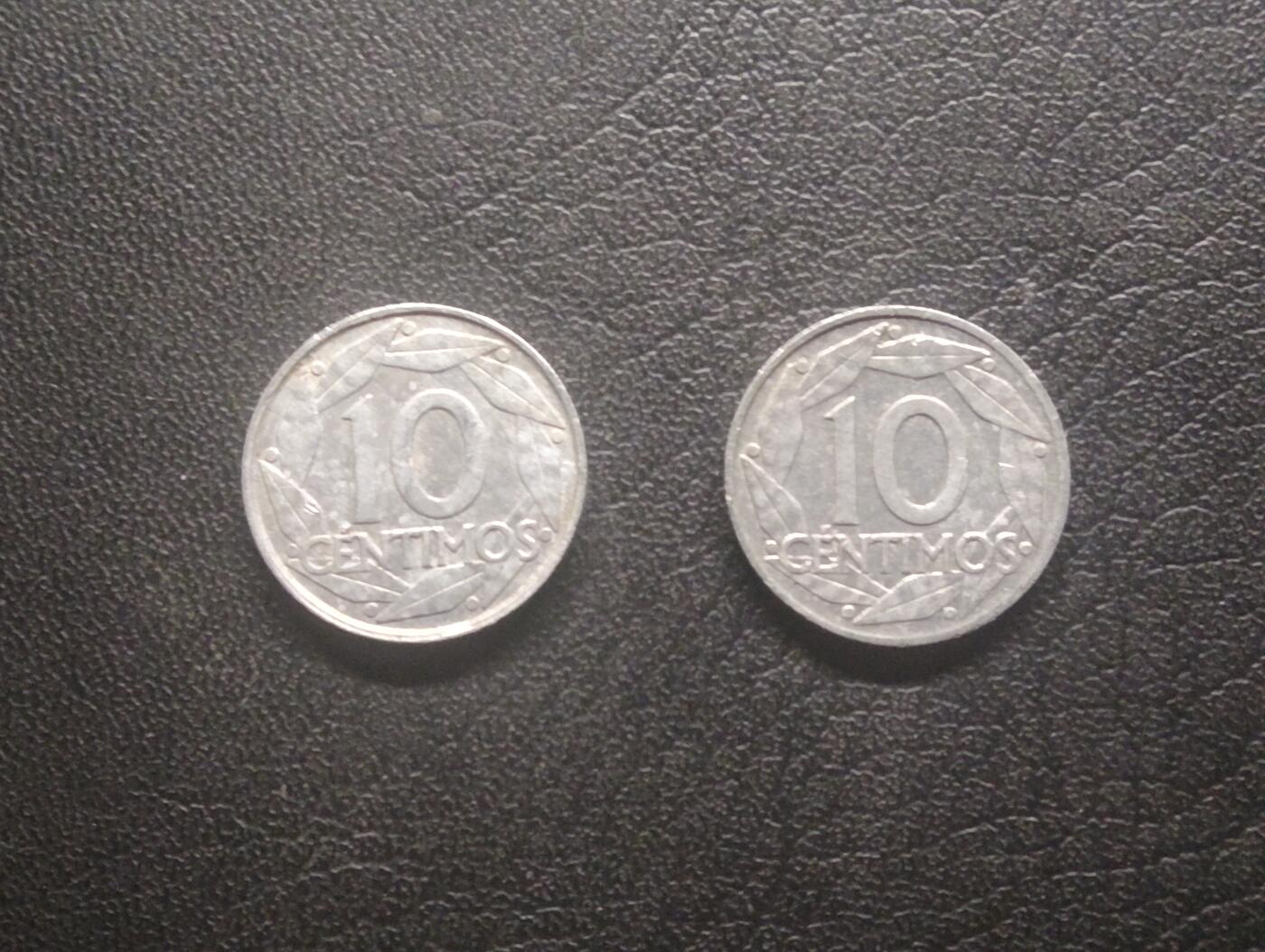 荟藏特别场次第十三期——“社长的硬币堆 精品场次” 西班牙10分 佛朗哥头像 批量两个