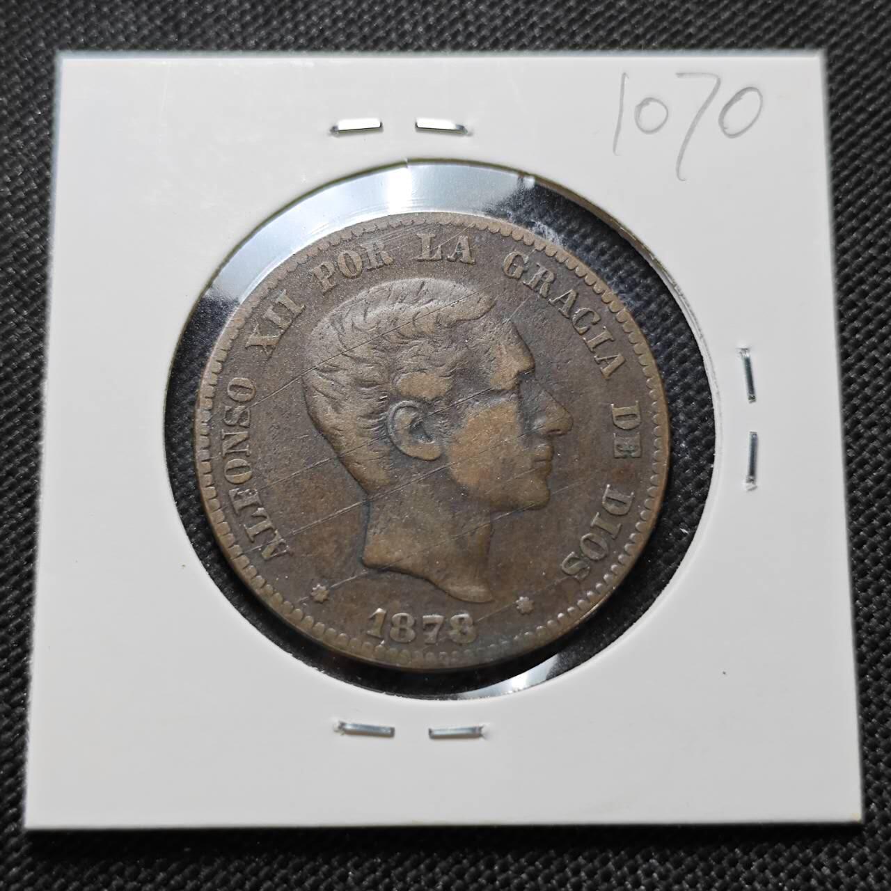 KK钱币收藏小铺  第410期 2月预留时间 周末发货  西班牙10分铜币