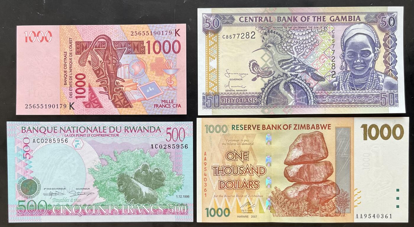 小福收藏拍卖第203期 裸钞场 本期有多张豹子号靓号 仅发行1000枚亚克力砖封蒙古20000图格里克帝国800周年纪念钞 瑞士200法郎 百慕大样钞洋葱冠全套 巴林首版大全套 卡塔尔四张套 越南 保加利亚 马其顿等多国精美纸币