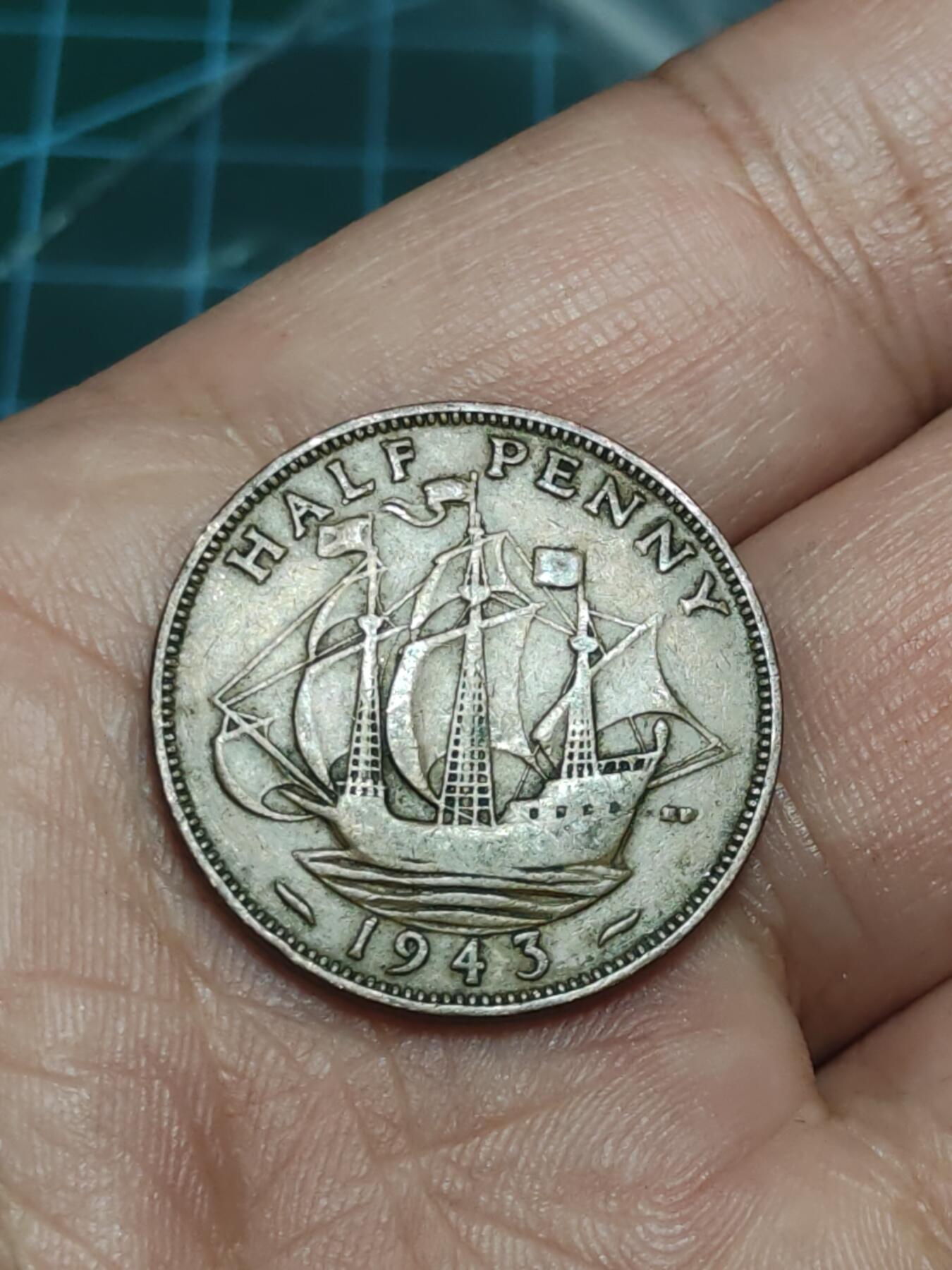 2026年第三十八场(总第二百零七场）外国好品散币场(免佣金) 英国🇬🇧1943年半便士(乔治六世第一版)