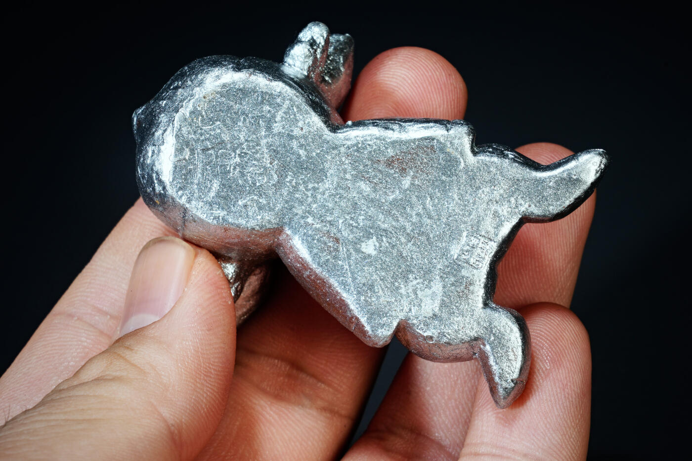 上海都达杂项专场六十九【全场包邮】 紫砂描银小萌鹿茶宠摆件94-62