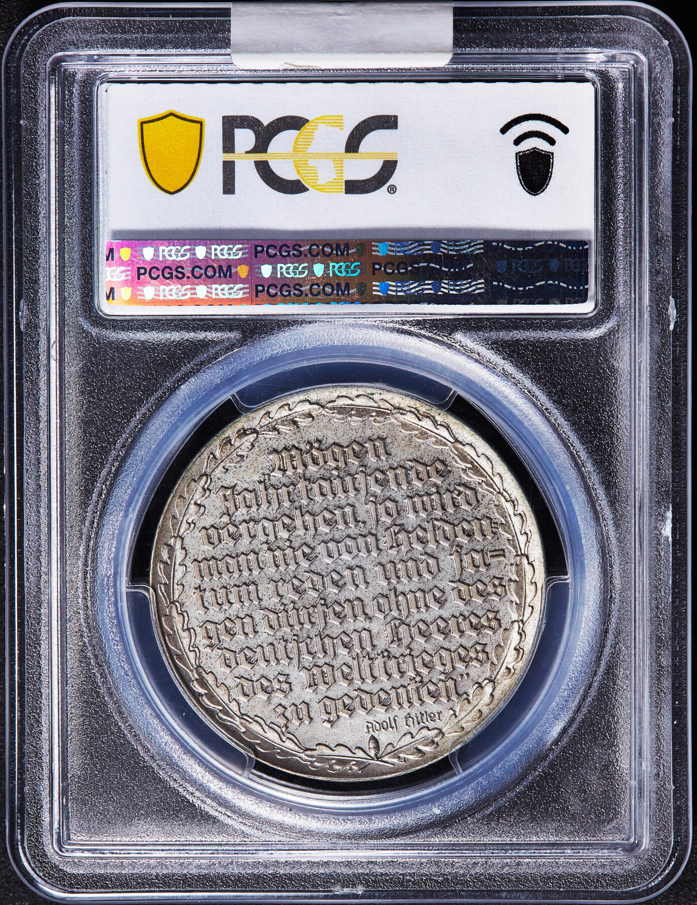 【俄甄集藏】2026年(050)04-01星期三 晚 19:30 全场包邮 德国第三帝国1935年纪念一战磨砂银章，PCGS SP63，少见品种，磨砂底板，原味状态