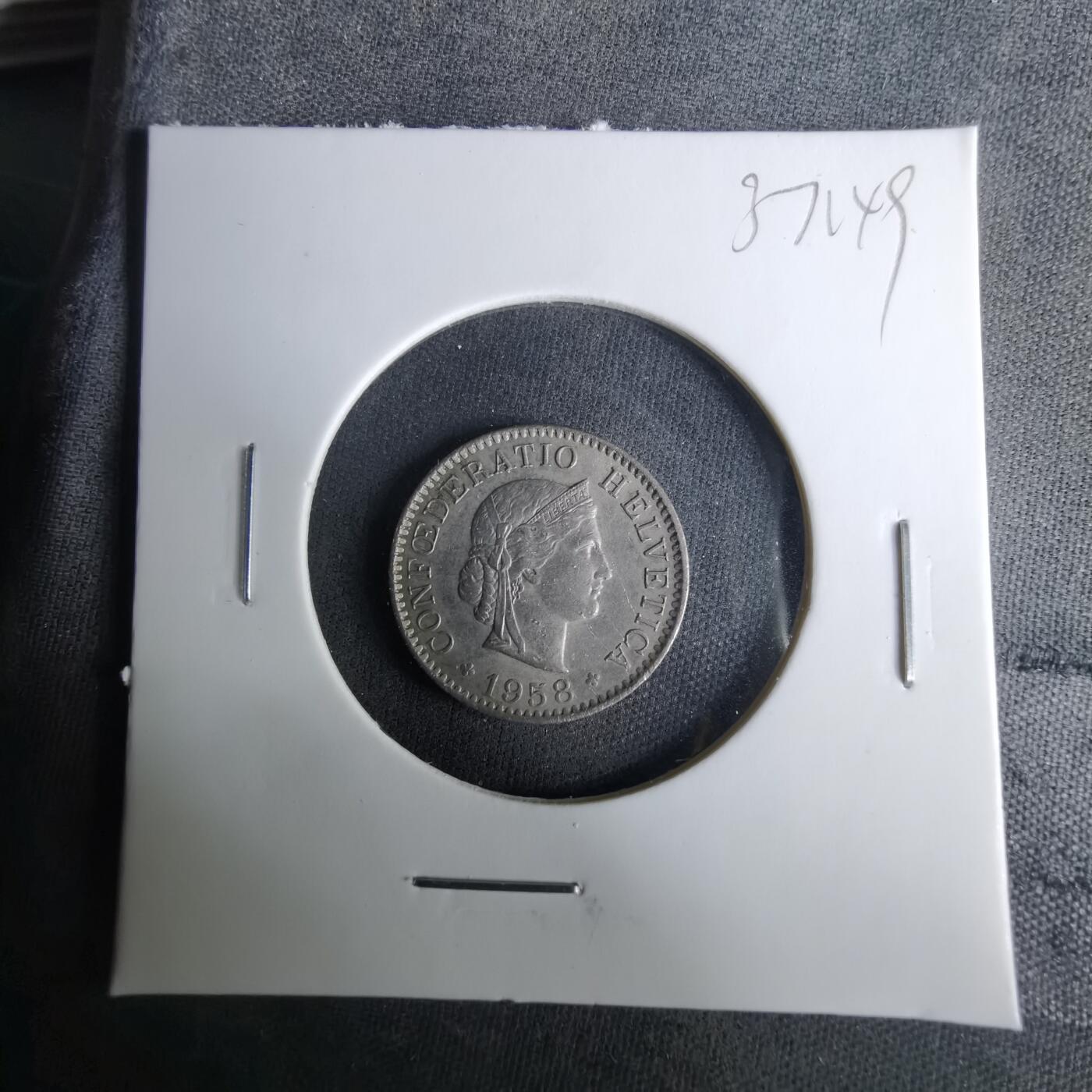 沼泽如烟--第1037场 瑞士1958年5生丁