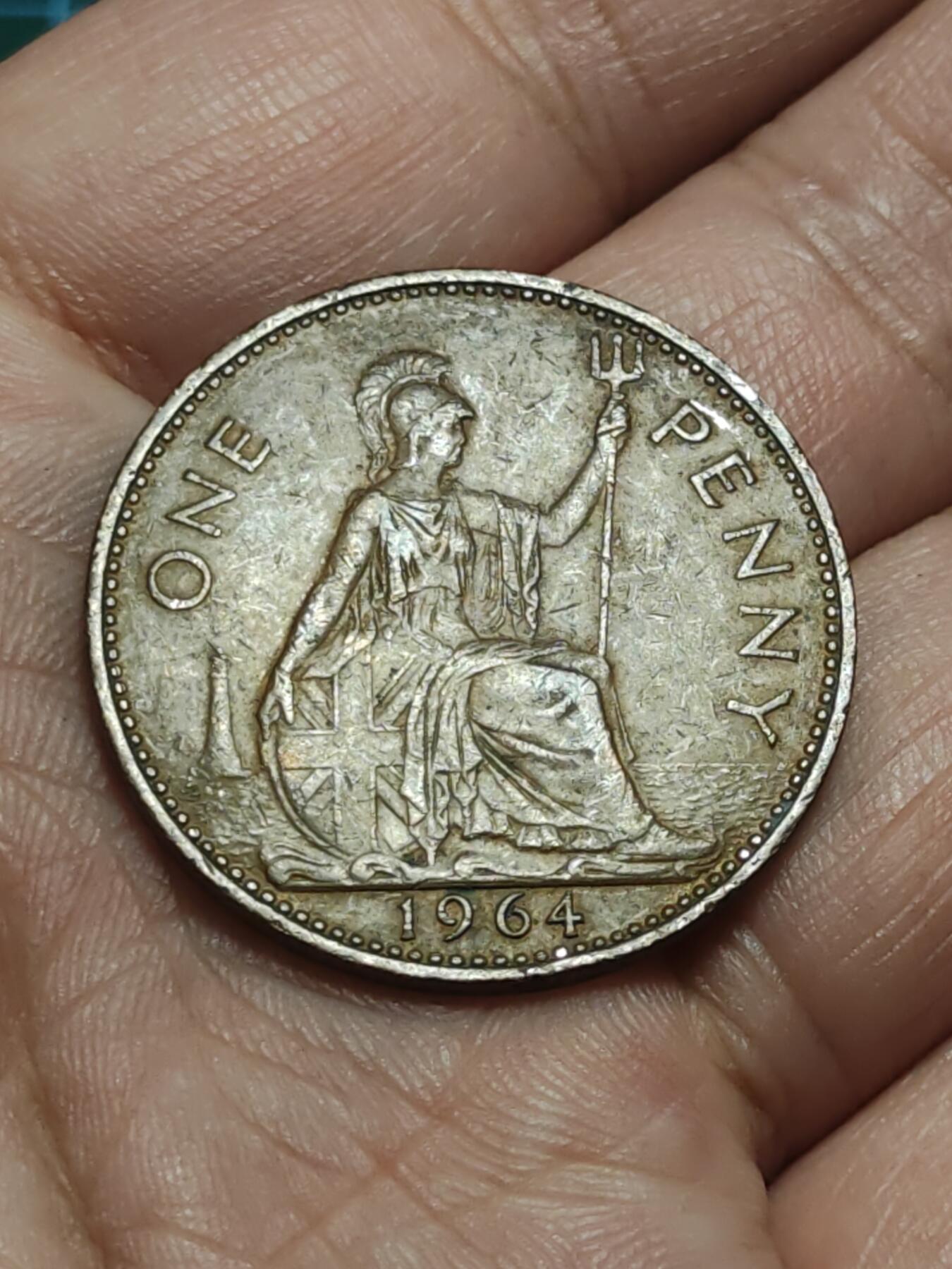 2026年第三十八场(总第二百零七场）外国好品散币场(免佣金) 英国🇬🇧1964年1便士(伊丽莎白二世青年桂冠第二版)