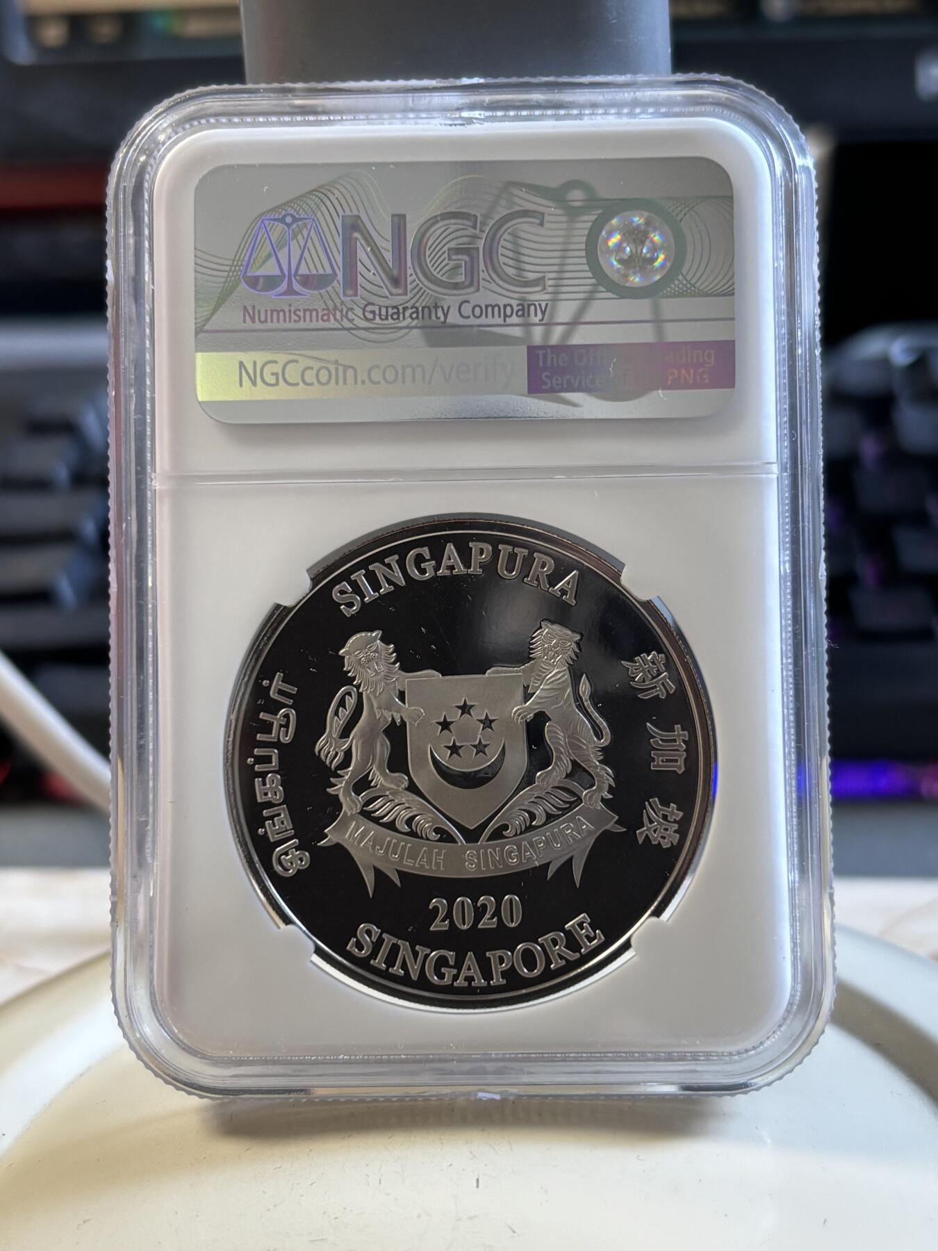 第194期拍卖 新加坡2020年十二生肖鼠年铜镍纪念币NGC-PF68带盒证书