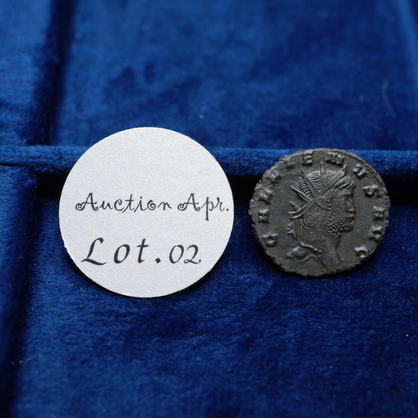 琋语集藏2026年04月欧洲古典打制币拍卖 古罗马帝国加里恩努斯-羚羊铜币