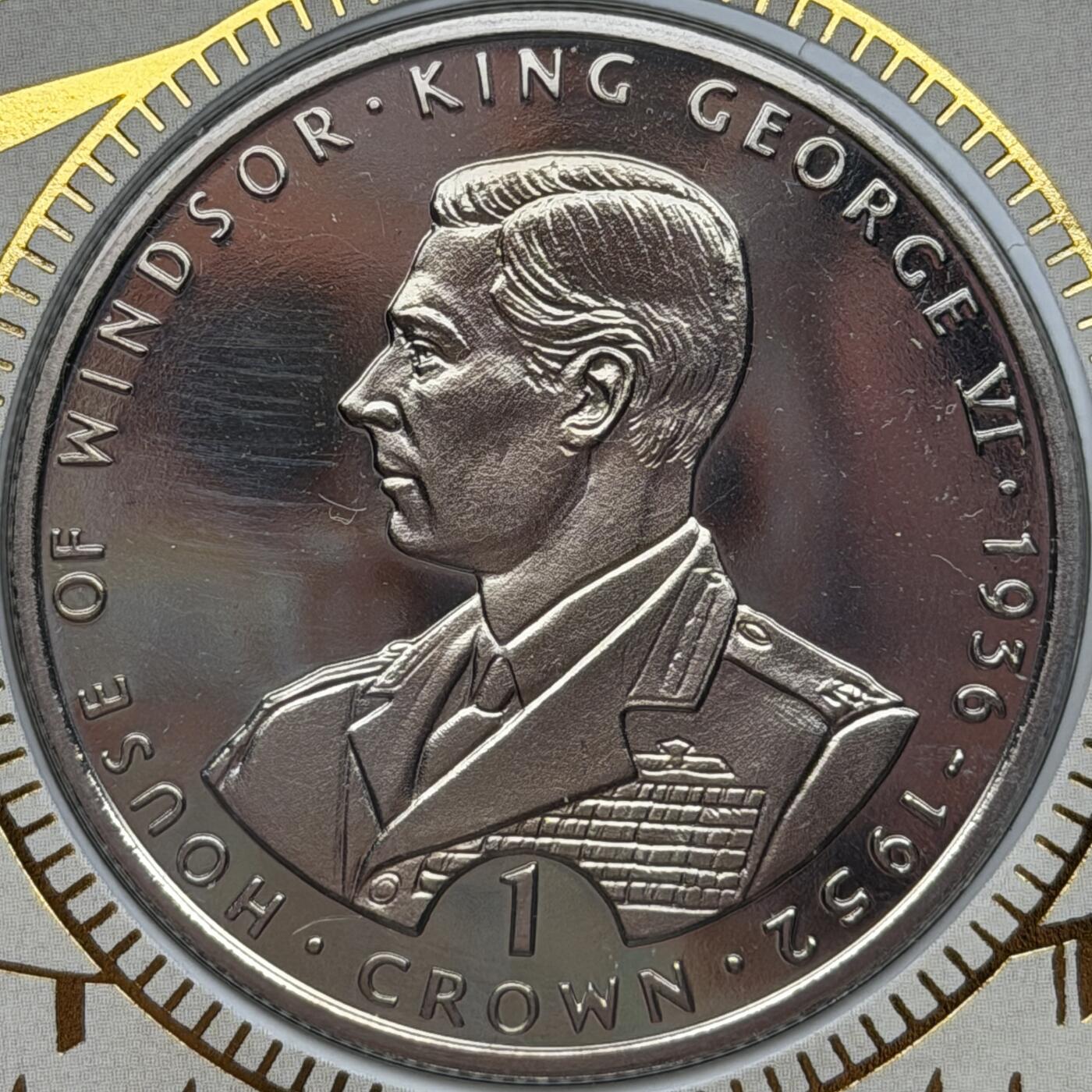 ＜星葵🌻钱币社＞第72期·东奔西走的硬币·3月31日发货 〈邮币封〉直布罗陀1993年克朗中的皇冠·乔治六世1克朗纪念币