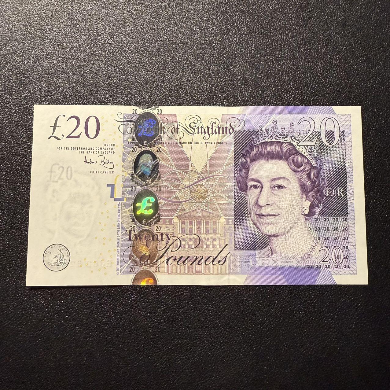 第16期 英国 F序 20镑 全新unc 无47