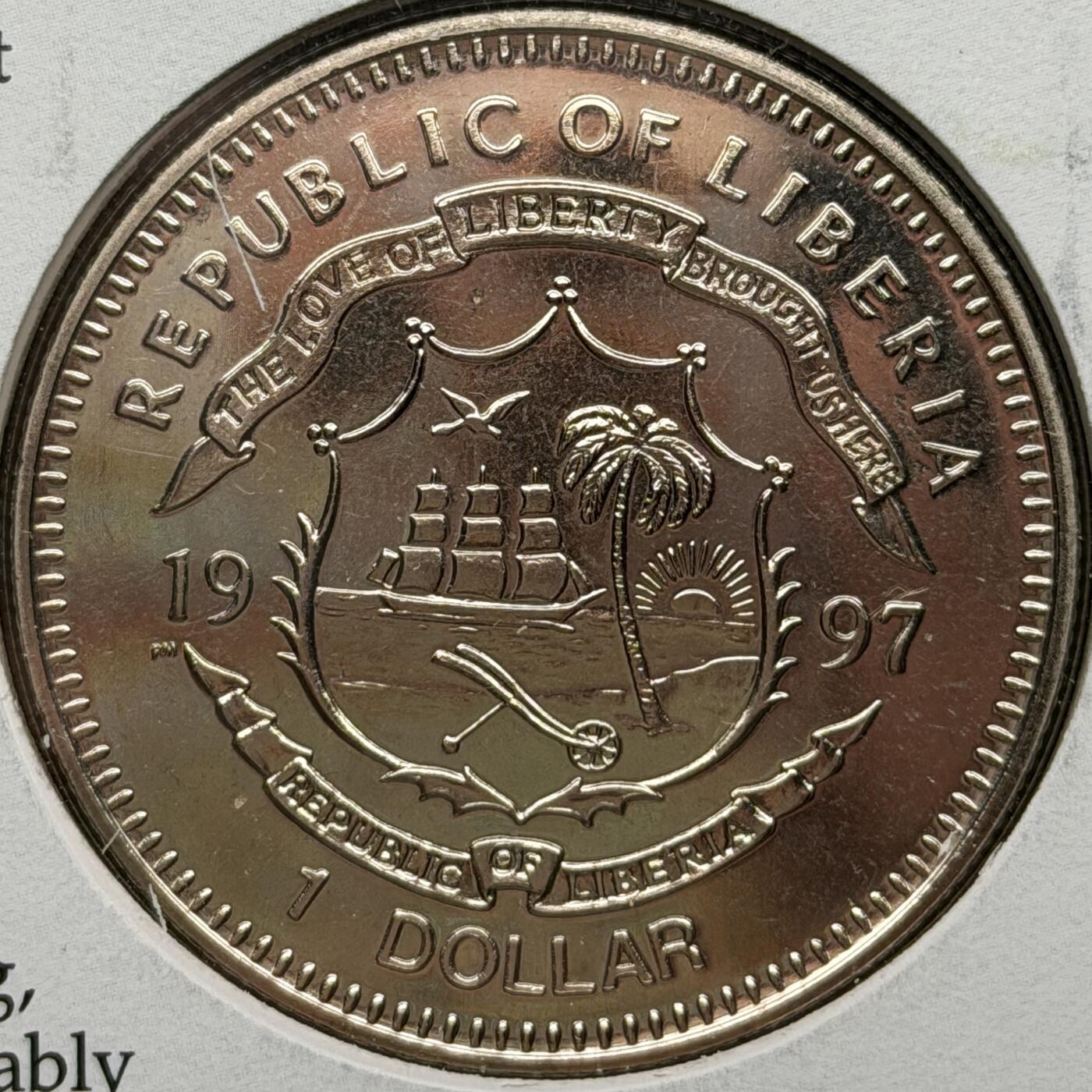 ＜星葵🌻钱币社＞第72期·东奔西走的硬币·3月31日发货 〈邮币封·签名版〉利比里亚1997年二战·西非战役1元克朗型纪念币