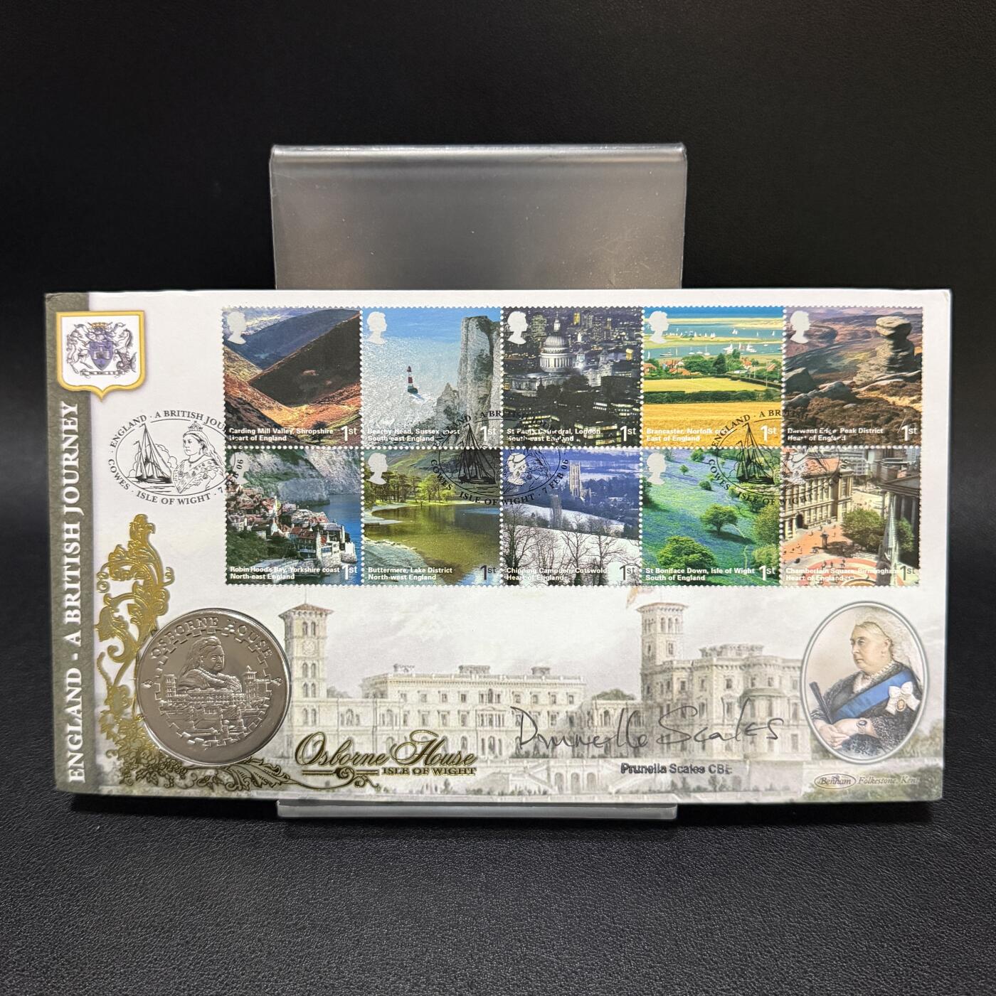 ＜星葵🌻钱币社＞第72期·东奔西走的硬币·3月31日发货 〈邮币封·签名版·无面值版本〉怀特岛1996年维多利亚·奥斯本楼3欧元克朗型纪念币