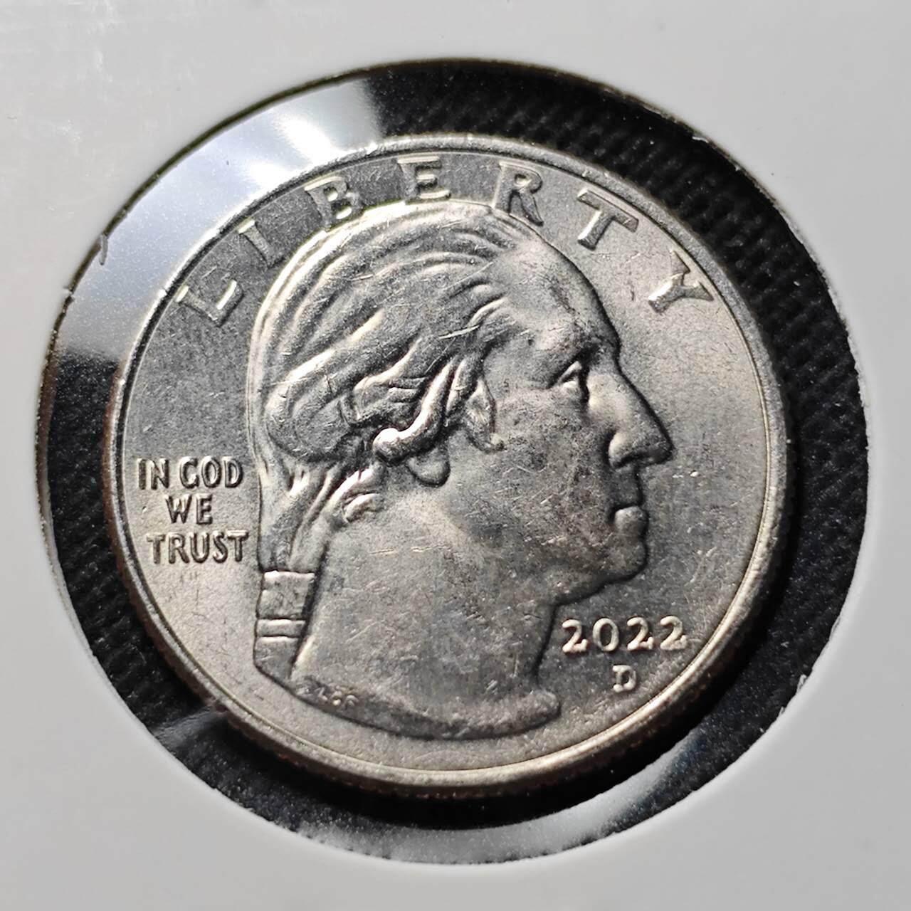 KK钱币收藏小铺  第410期 2月预留时间 周末发货  2022美国25分纪念币