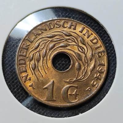 KK钱币收藏小铺  第410期 2月预留时间 周末发货 -  1945荷属东印度一分铜币